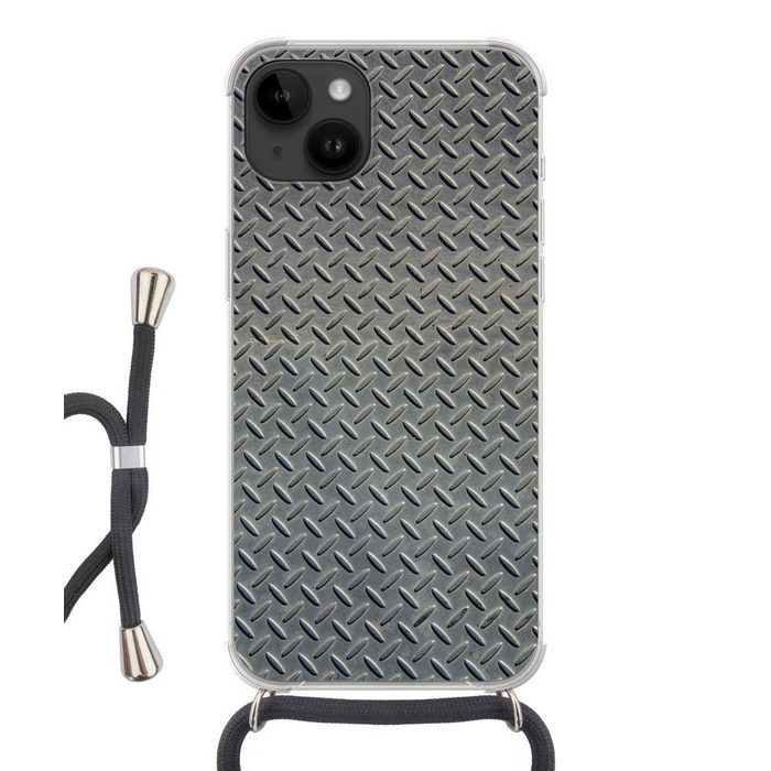 MuchoWow Handyhülle Metalldruck - Anti-Rutsch - Grau Handyhülle Telefonhülle Apple iPhone 14