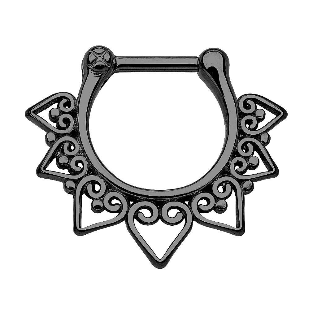 Taffstyle Nasenpiercing Universal Piercing Schild mit Schmuckspitzen für Nase Lippe Ohr Intim (Vielseitiger Clicker Ring in Implantatqualität für verschiedene Piercingstellen)