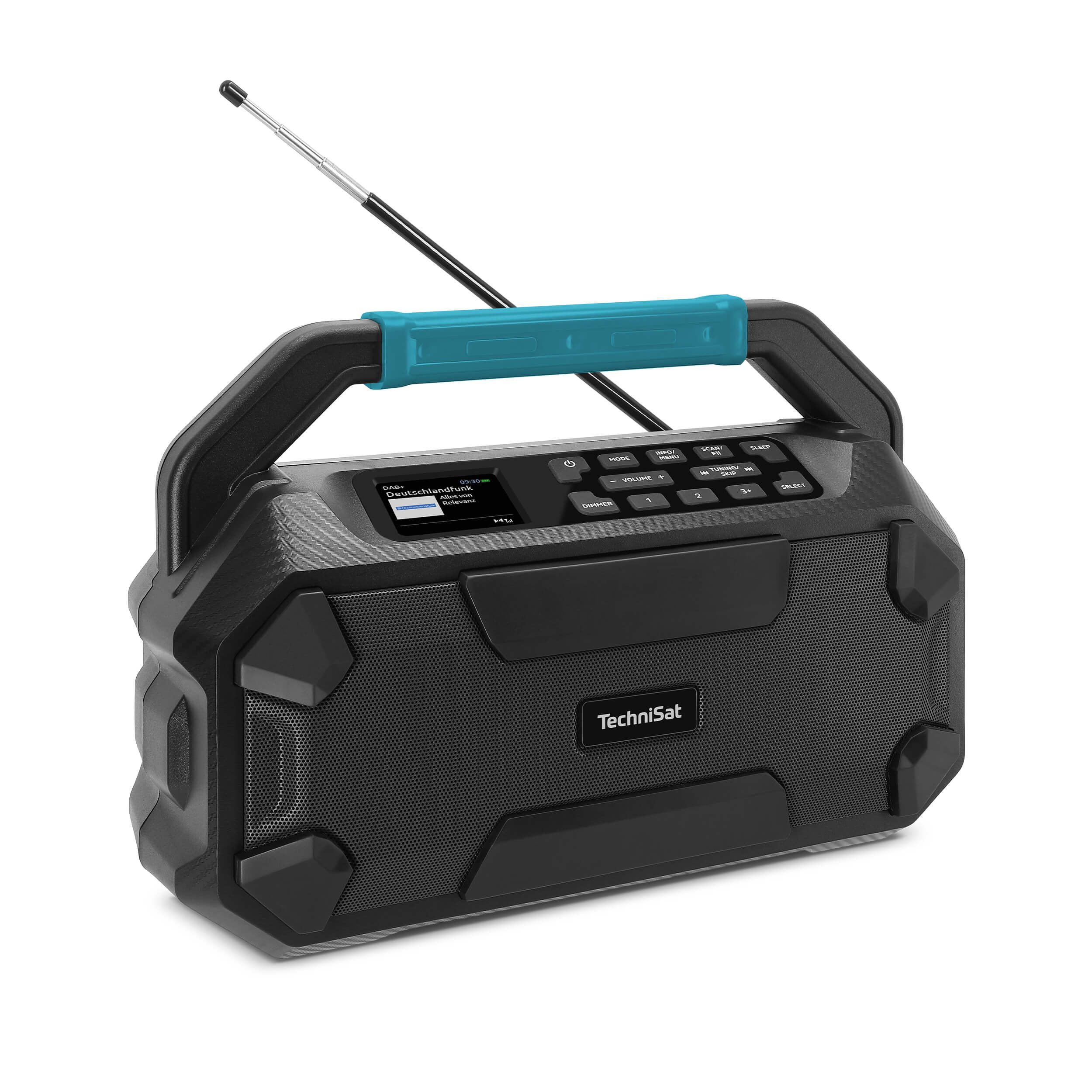 TechniSat VIOLA 231 OD Baustellenradio (Digitalradio (DAB), FM-Tuner mit RDS, 30 W, IPX4 Schutz, 18-V-Akkuaufnahme, Bluetooth)