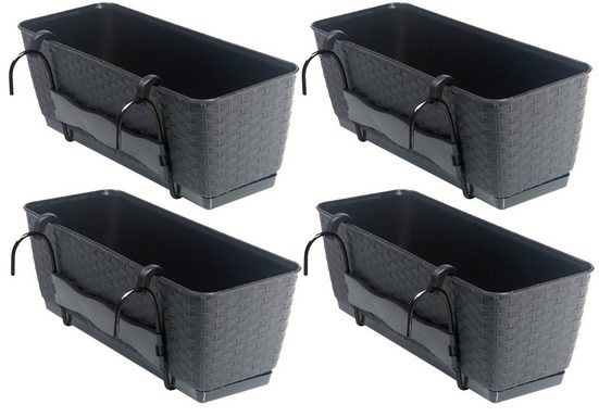 BigDean Blumenkasten »4er Set Hängekästen mit Metall−Halterung für