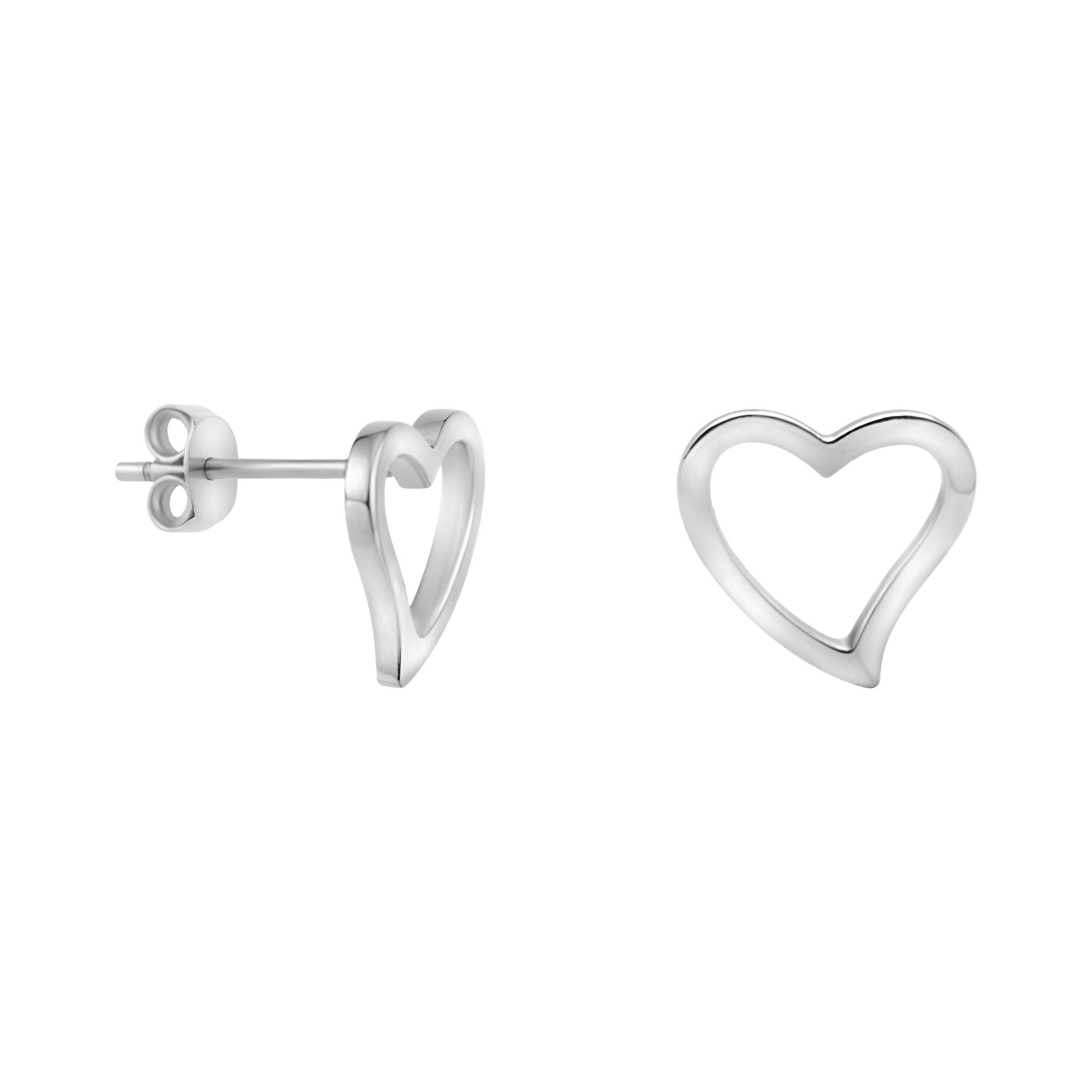Sofia Milani Paar Ohrstecker Herz, 925 Silber Damen Schmuck - E2549