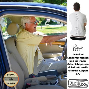 Best Direct® Sitzkissen Dualuxe, Gelkissen zum sitzen, Autositzkissen, Sitzerhöhung, waschbar, 47,5x38 cm