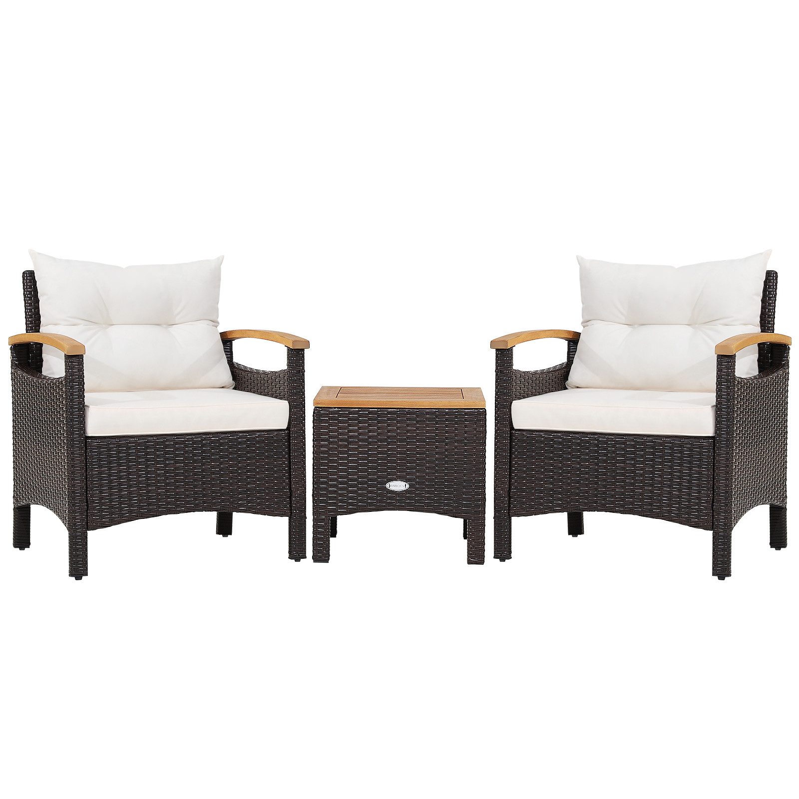 COSTWAY Balkonset, Rattan, 3tlg. 2 Sessel günstig online kaufen