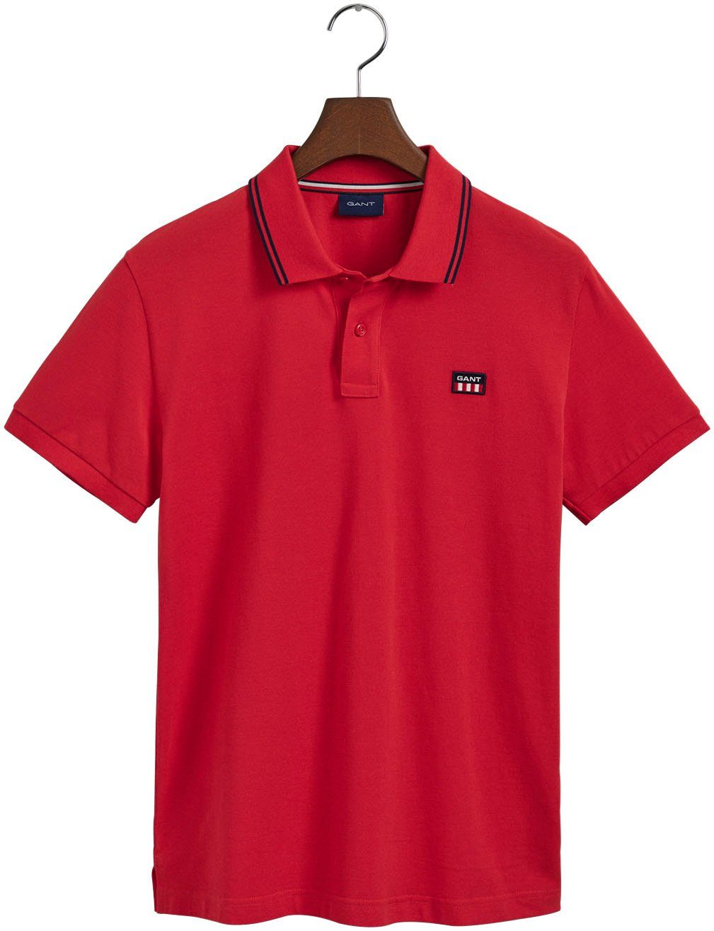 Preislimitierter Sonderverkauf Gant Poloshirt Piqué Kontrastkragen rot mit Poloshirt