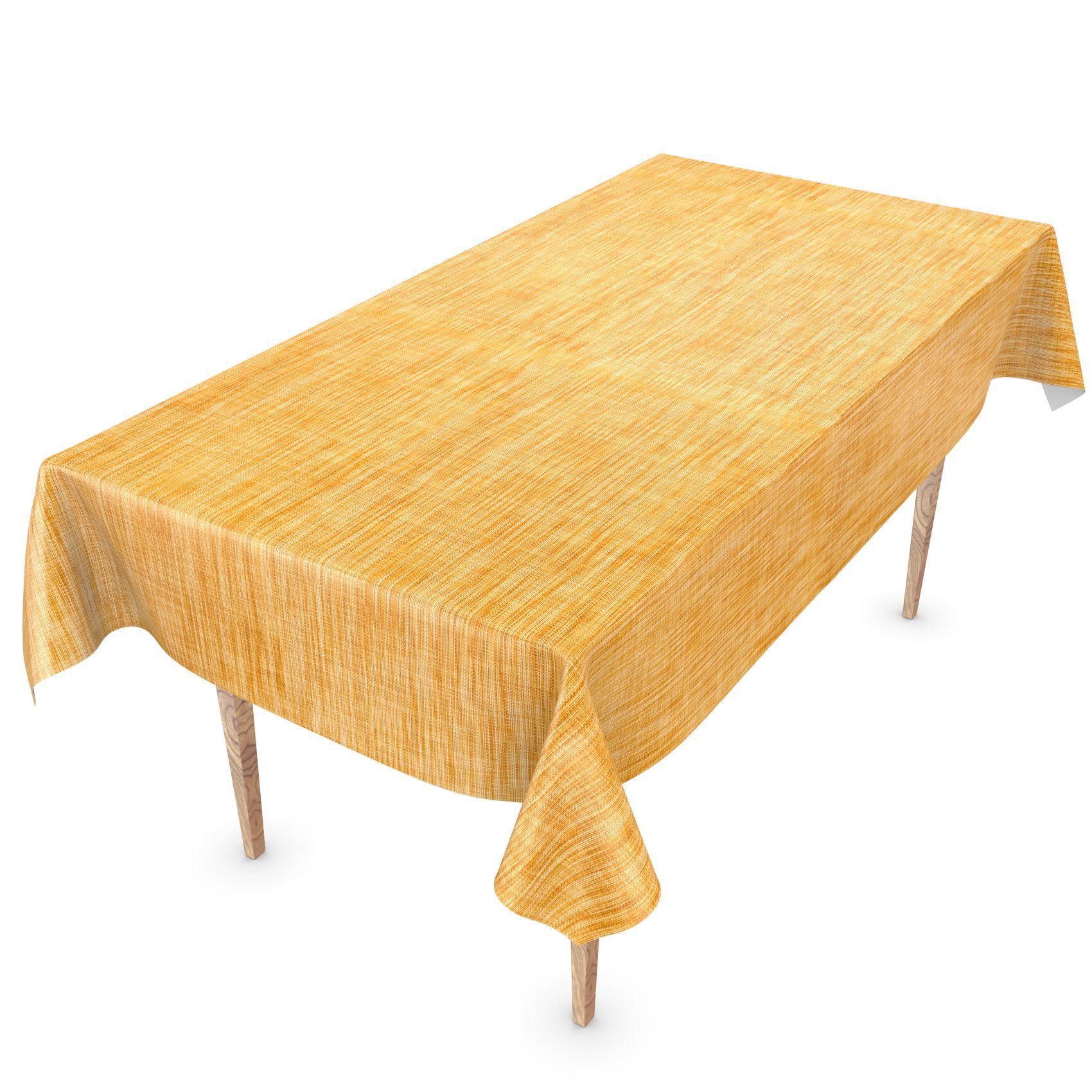 ANRO Tischdecke Tischdecke Wachstuch Einfarbig Gelb Robust Wasserabweisend Breite 140, Glatt | Tischdecken