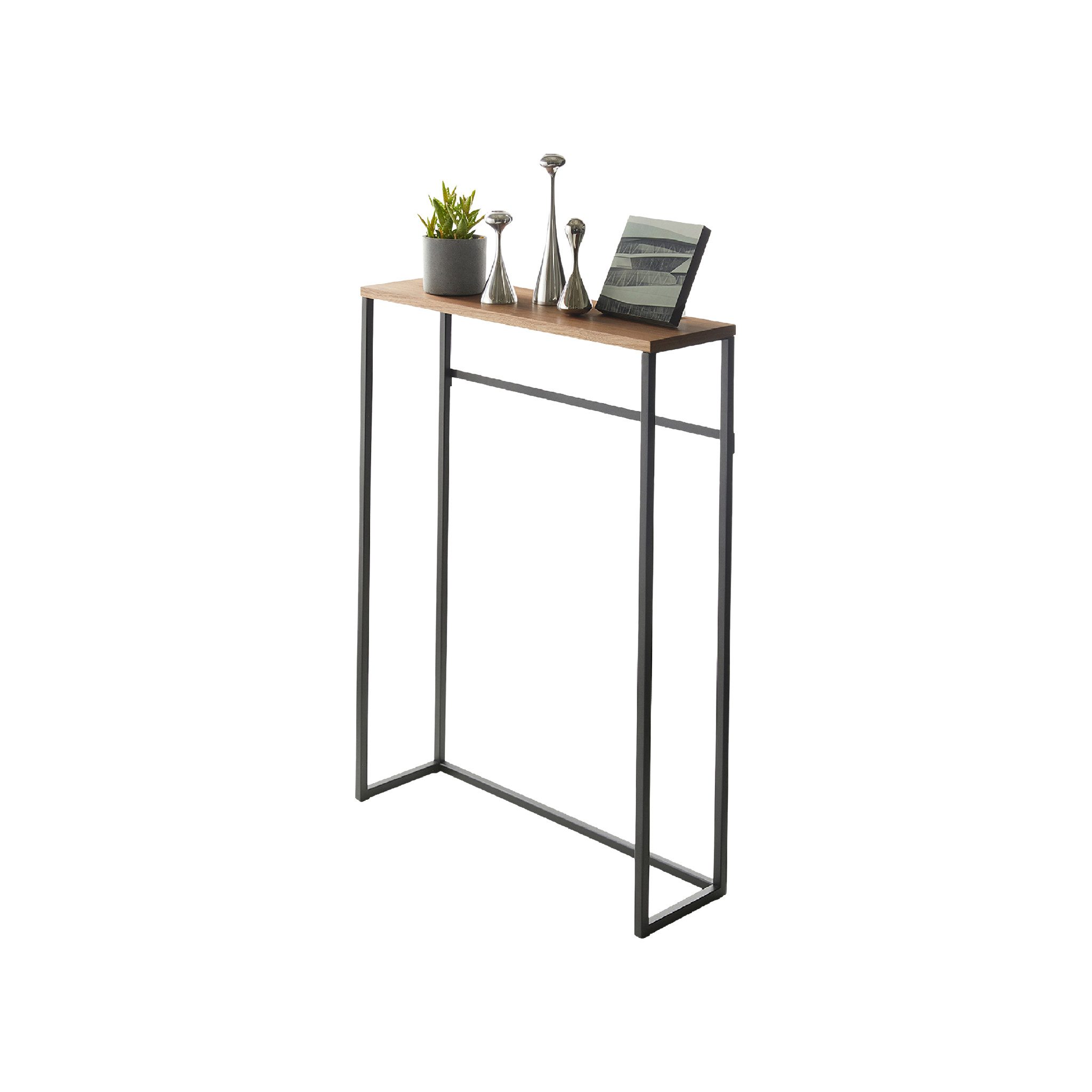 Yamazaki Konsolentisch TOWER Konsolentisch, Stahl / Holz, minimalistisch, 60 x 18,5 x 80,5cm (L x B x H)