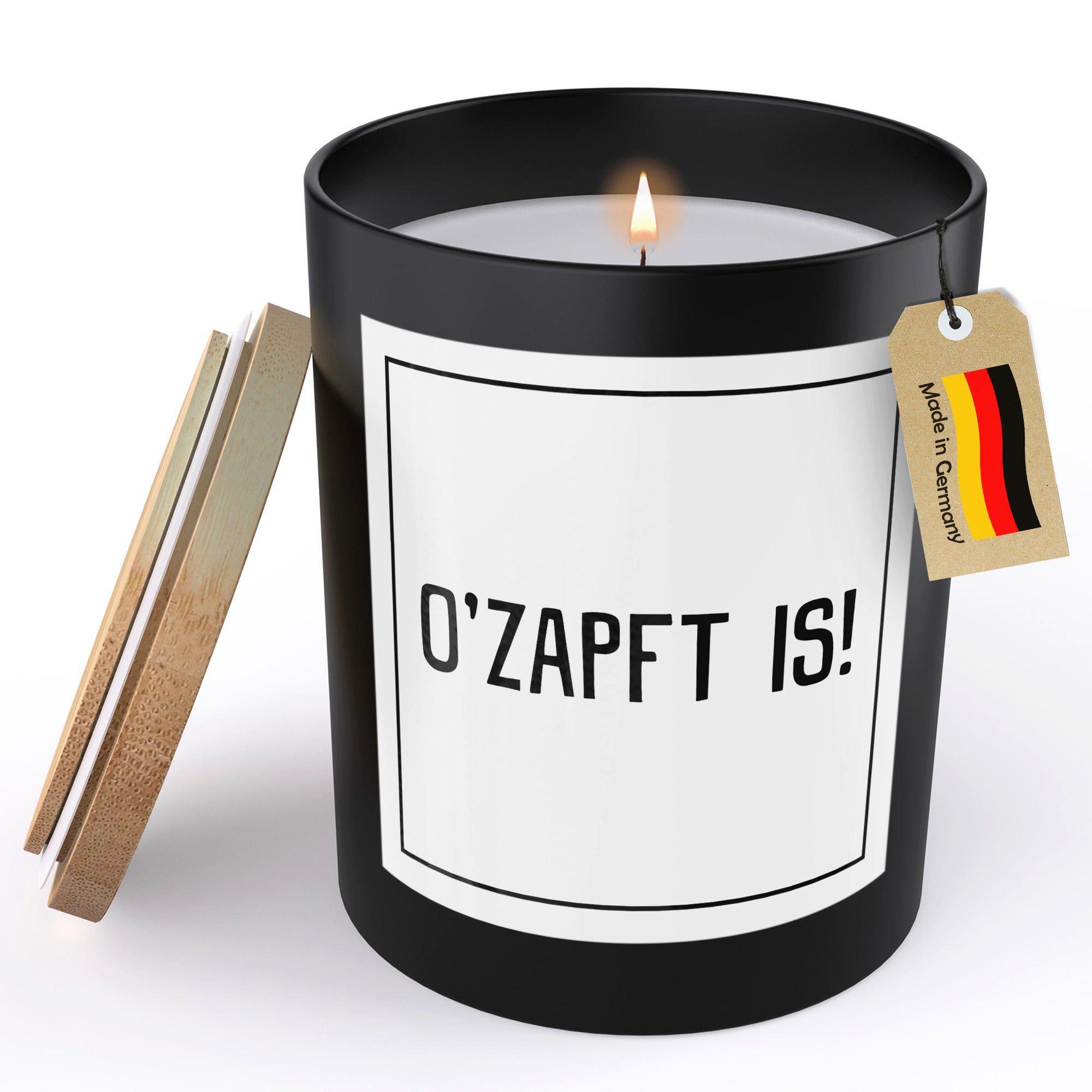 22Feels Duftkerze HANDGEMACHT Zitrus Geschenk Deko Glas, MADE IN GERMANY, Europäisches Sojawachs, Bambusdeckel und Glas, Vegan