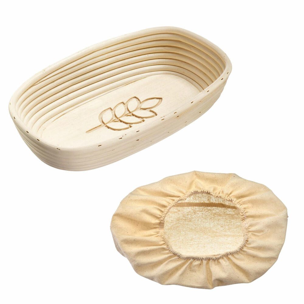 WESTMARK Brotbackform Gärkörbchen-Set, 2tlg., Gärkörbchen oval + Bezug, Mit Ähre