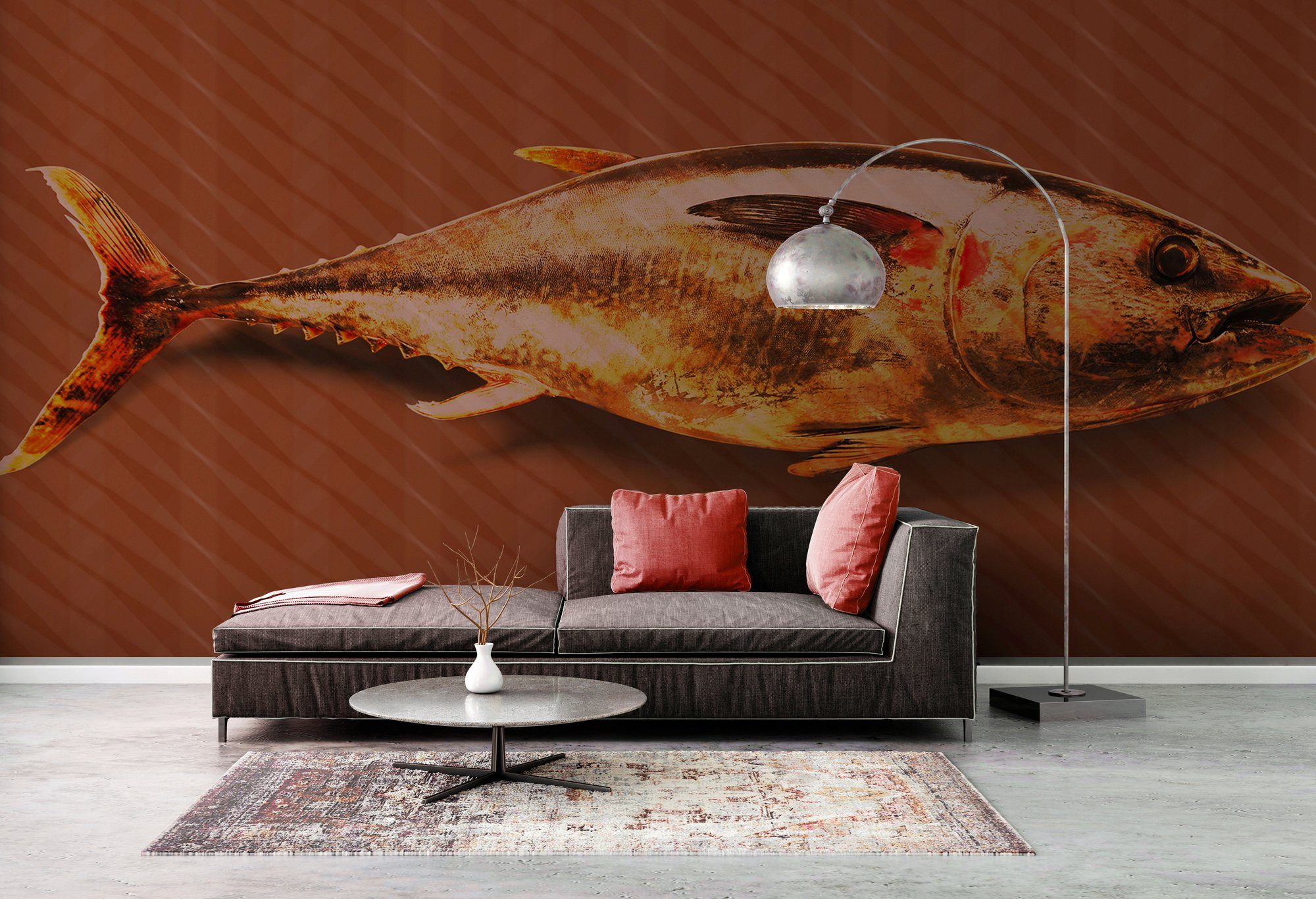 Architects Paper Fototapete Atelier 47 Tuna Graphic 2, glatt, abstrakt, (6 St), Vlies, Wand, Schräge, Decke