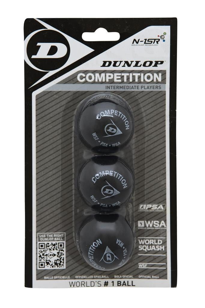 Dunlop Squashball Competition (1 Punkt, Speed langsam) schwarz Blisterverpackung
