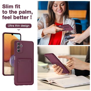 CoolGadget Handyhülle Card Case Handy Tasche für Samsung Galaxy A15 4G/5G 6,5 Zoll, Silikon Slim Schutzhülle mit Kartenfach für Samsung A15 5G Hülle