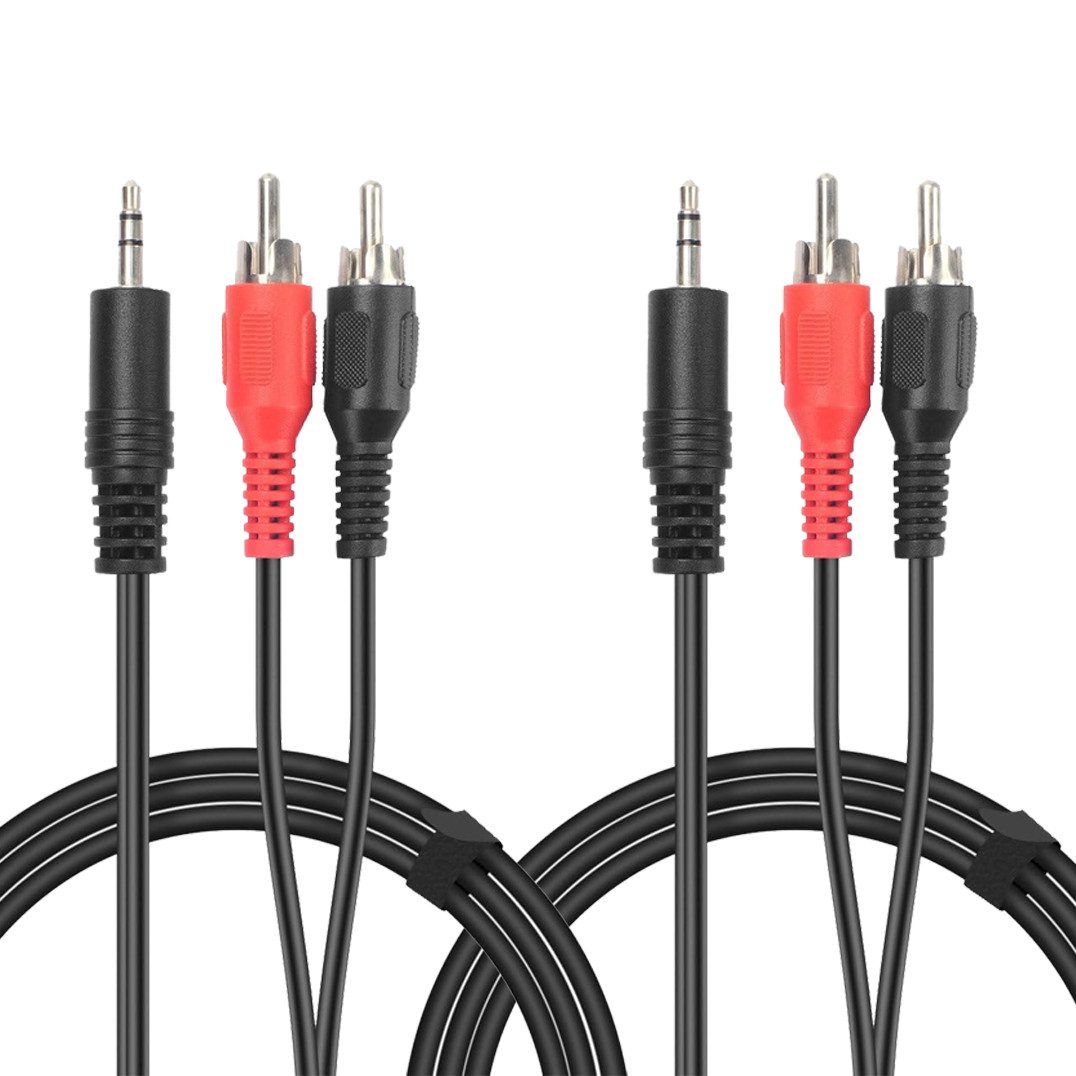 Speedlink 2ERPACK Klinke auf Cinch Kabel 3,5mm Klinke auf 2x Cinch audio Kable Audio-Kabel, Jack Männlich, 3,5-mm-Klinke (200 cm), Lautsprecher schwarz