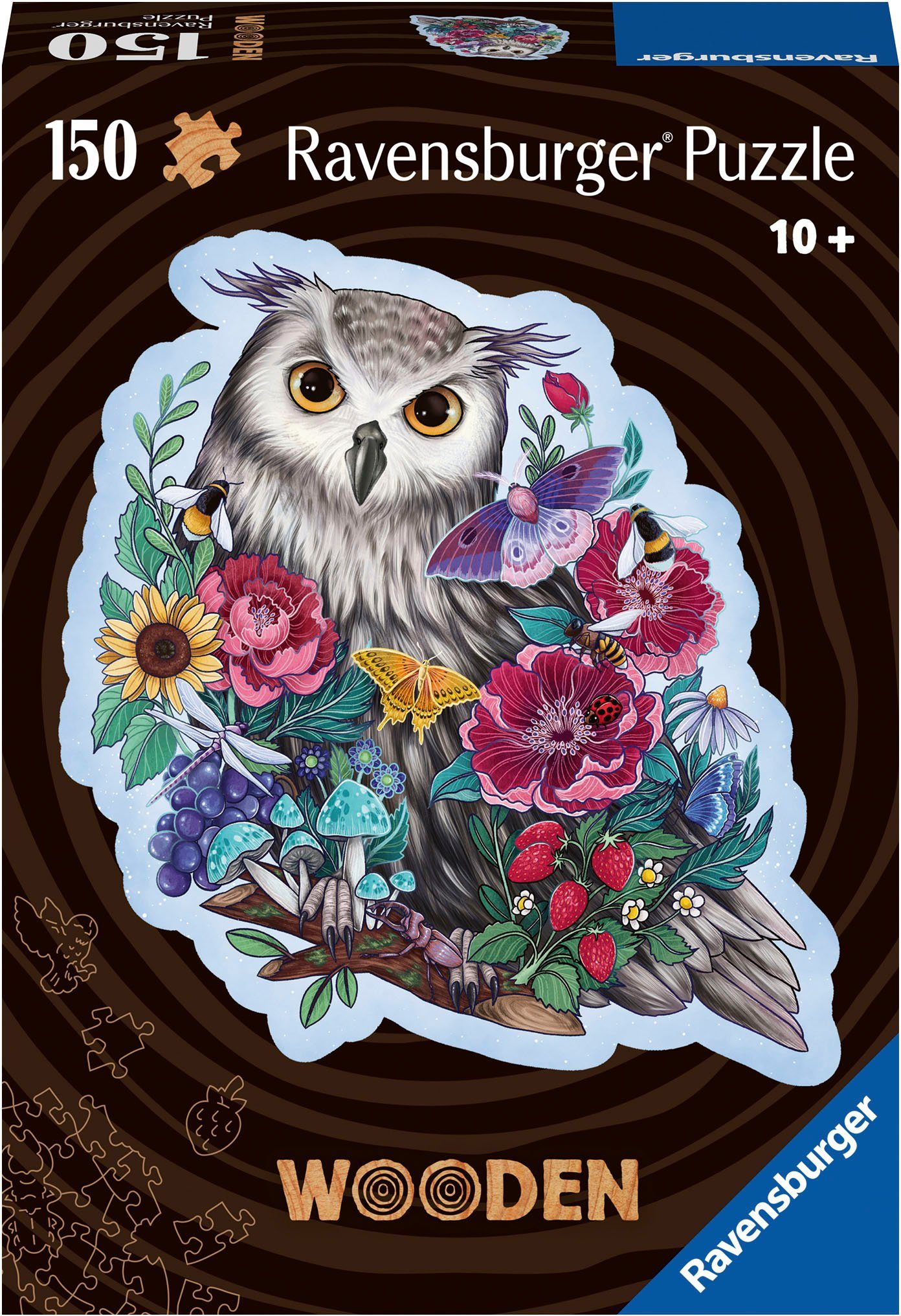 Ravensburger Puzzle Wooden, Geheimnisvolle Eule, 150 Puzzleteile, Made in E günstig online kaufen