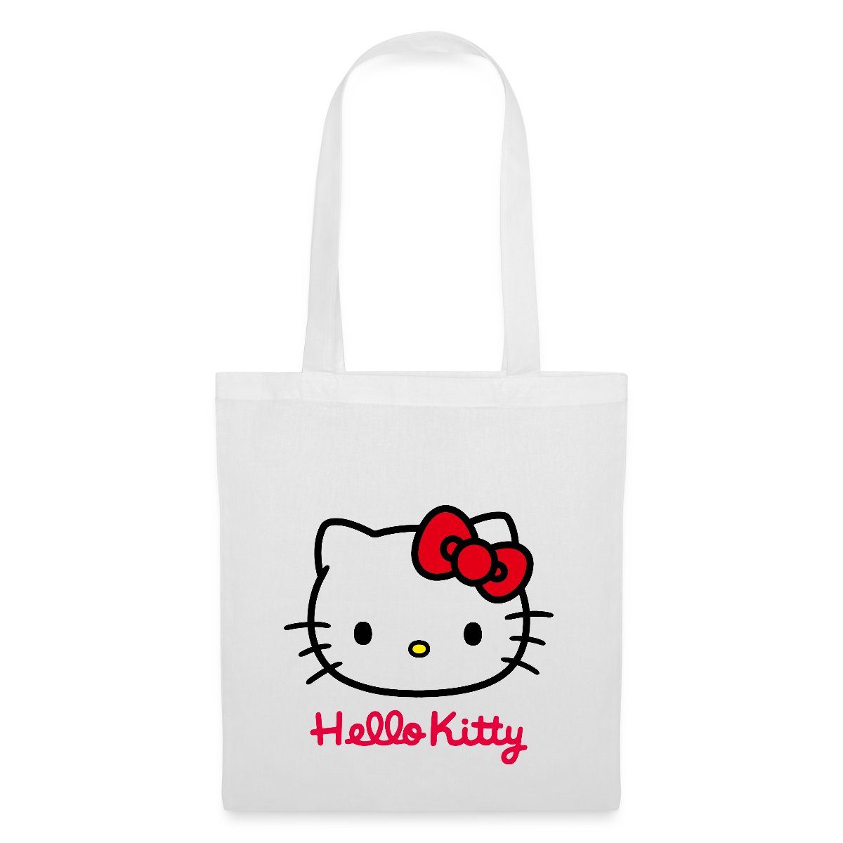 Spreadshirt Henkeltasche Hello Kitty Klassisch Mit Schriftzug Stoffbeutel (1-tlg)