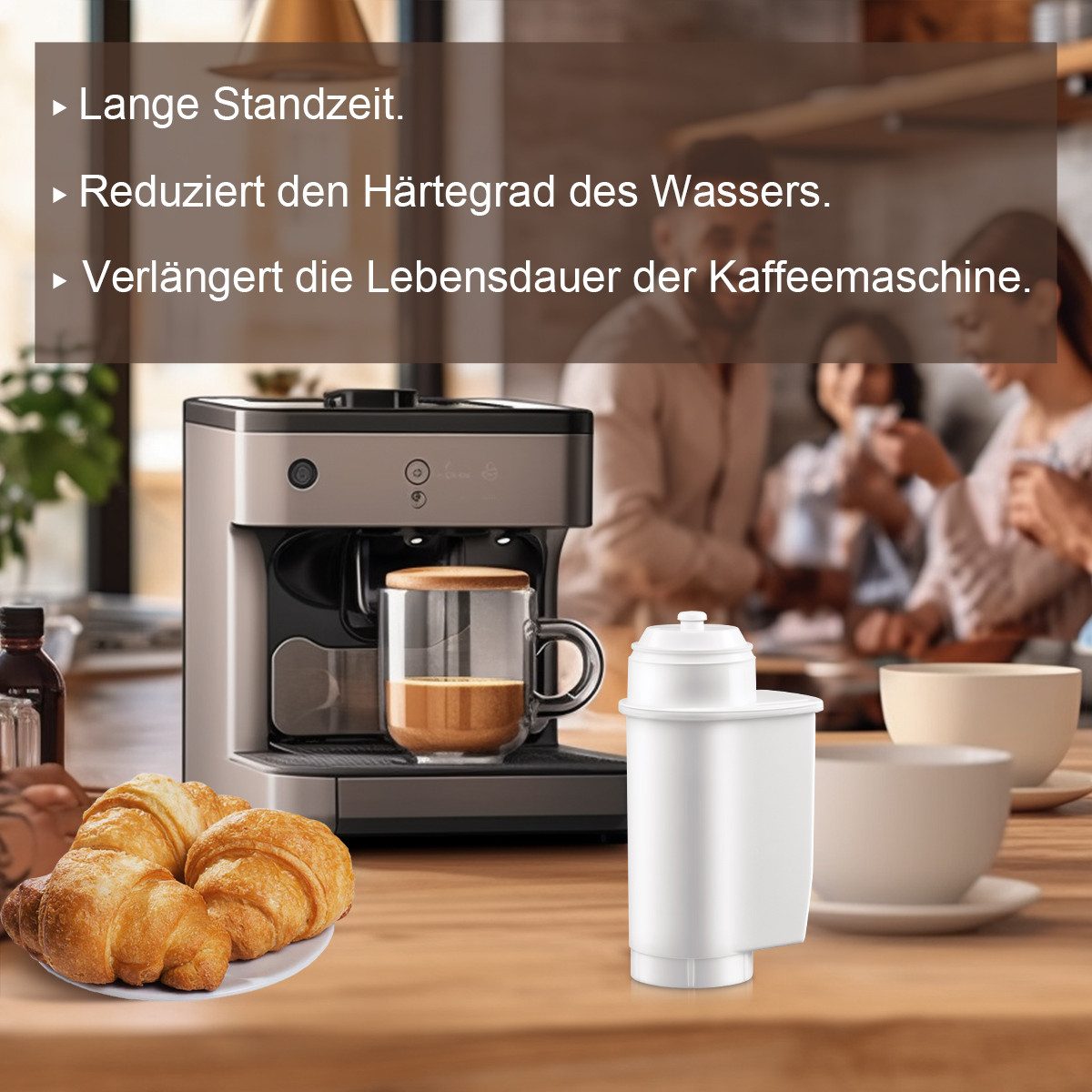 Filswa Wasserfilter für Siemens EQ Series, EQ5, EQ6, EQ7, EQ9, für Brita Intenza 575491, Zubehör für alle Kaffeevollautomaten der EQ Reihe: EQ3/5/6 Plus/7/8/9, Siemens TZ70003, TCZ70003, Bosch TCZ-7003, Ersatz für Brita Intenza Temial, 17000705; Bosch Vero, Der erstklassige Ionenaustauscher und die granulöse Aktivkohle