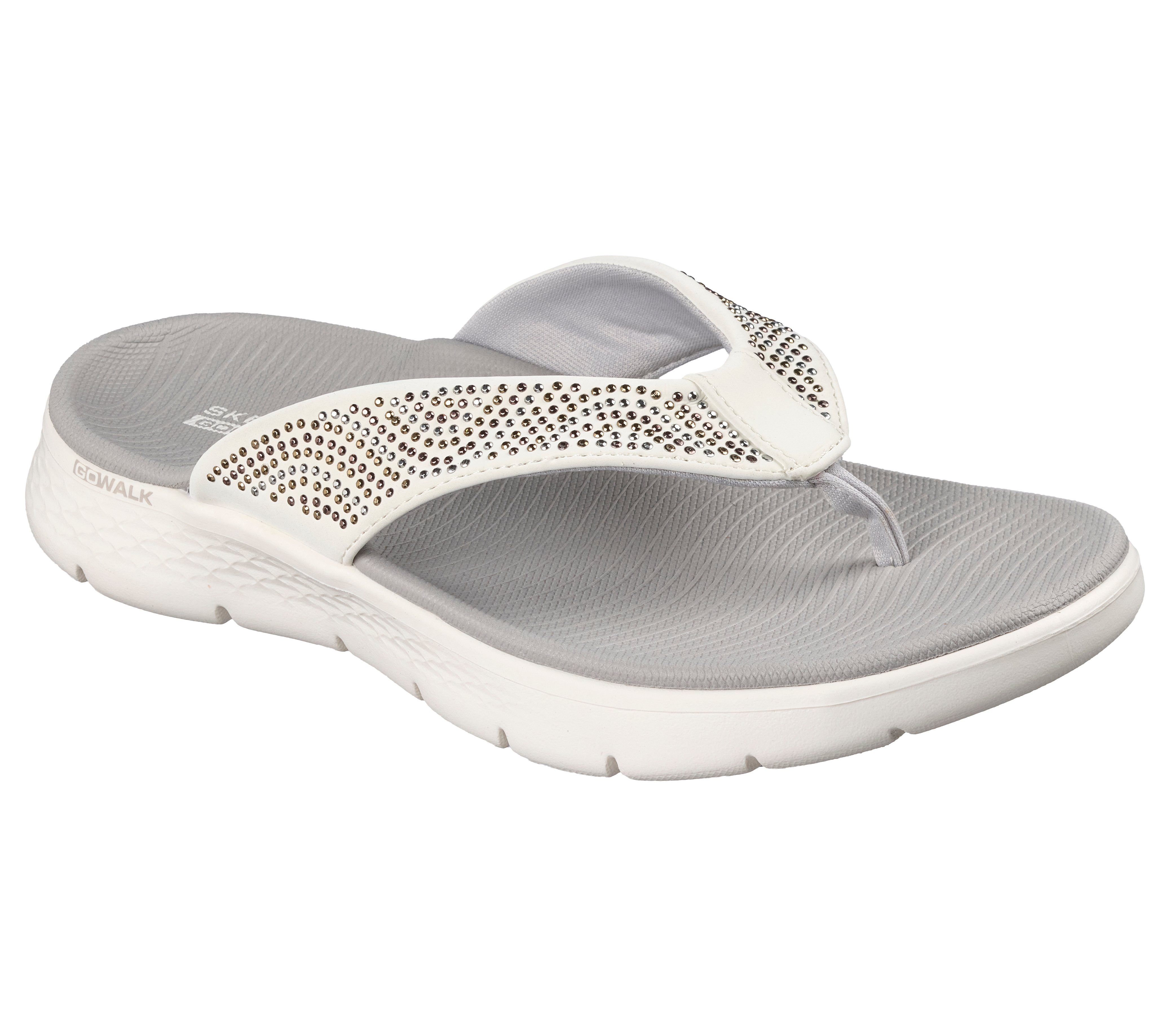 Skechers GO WALK FLEX SANDAL Zehentrenner Sommerschuh, Badeschuh, Strandschuh mit Nietenverzierung
