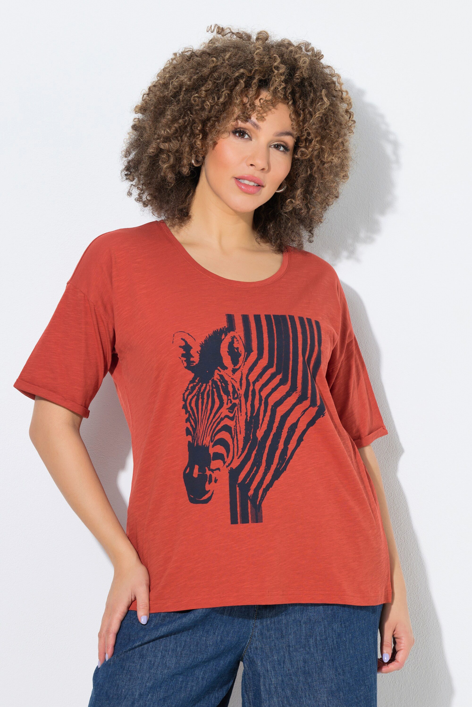 T-Shirt T-Shirt Zebra Oversized Rundhals Halbarm
