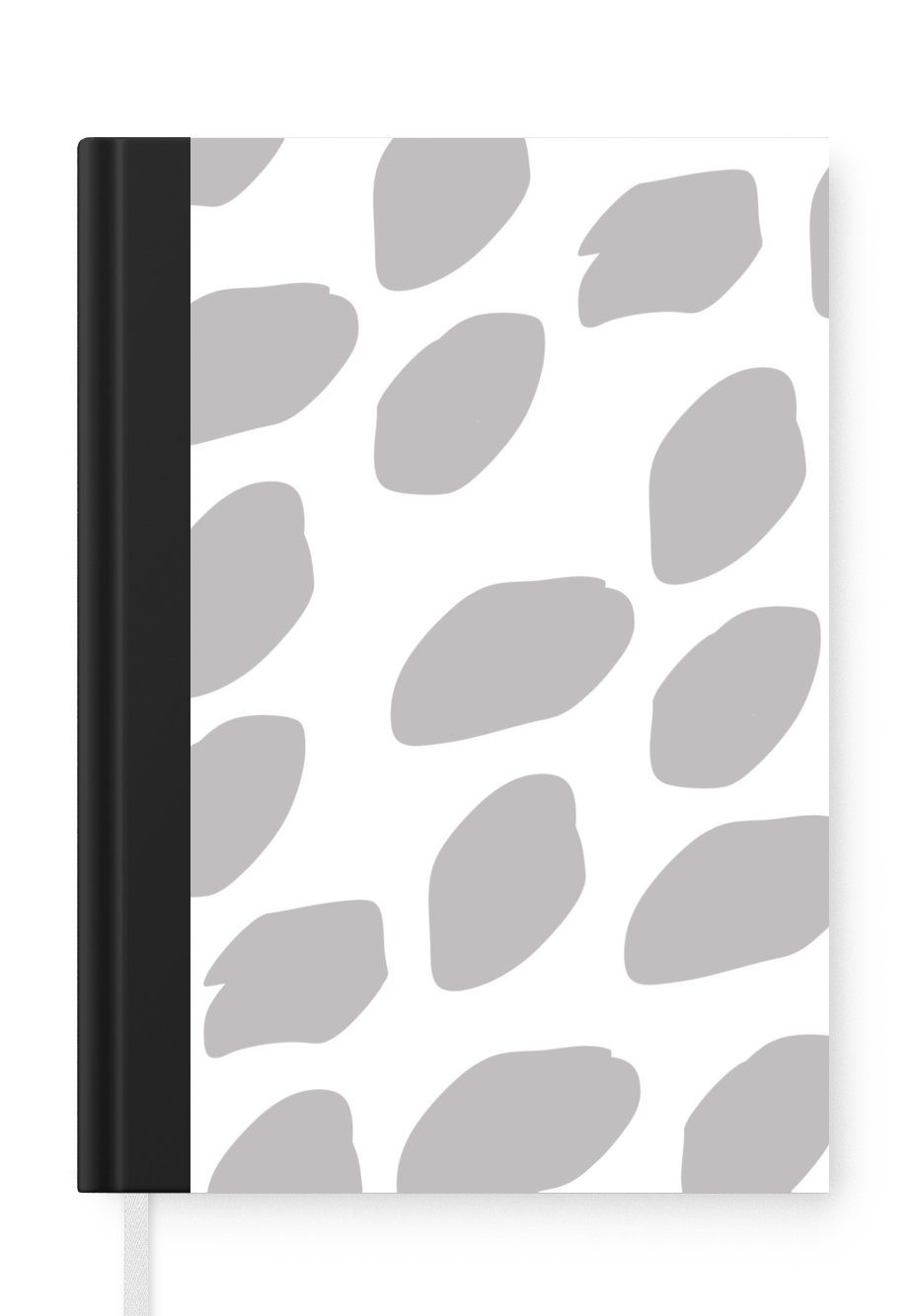 MuchoWow Notizbuch Illustration eines Musters mit grauen Punkten auf weißem Hintergrund, Journal, Merkzettel, Tagebuch, Notizheft, A5, 98 Seiten, Haushaltsbuch