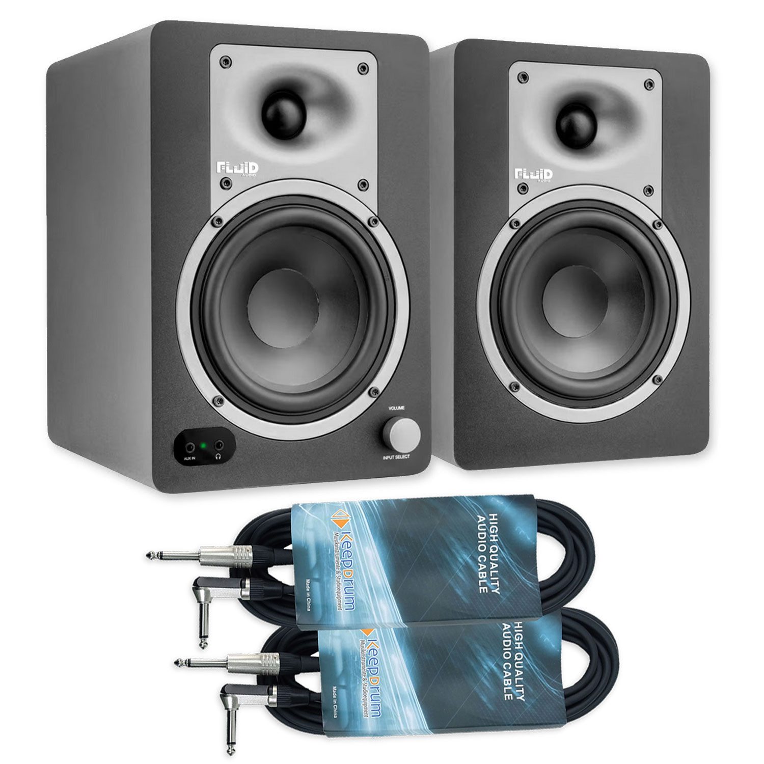Fluid Audio Fluid Audio Studio-Monitore C50BT Aktive Lautsprecher mit Kabel Lautsprecher (Bluetooth, Vorteils-Set mit Kabel)