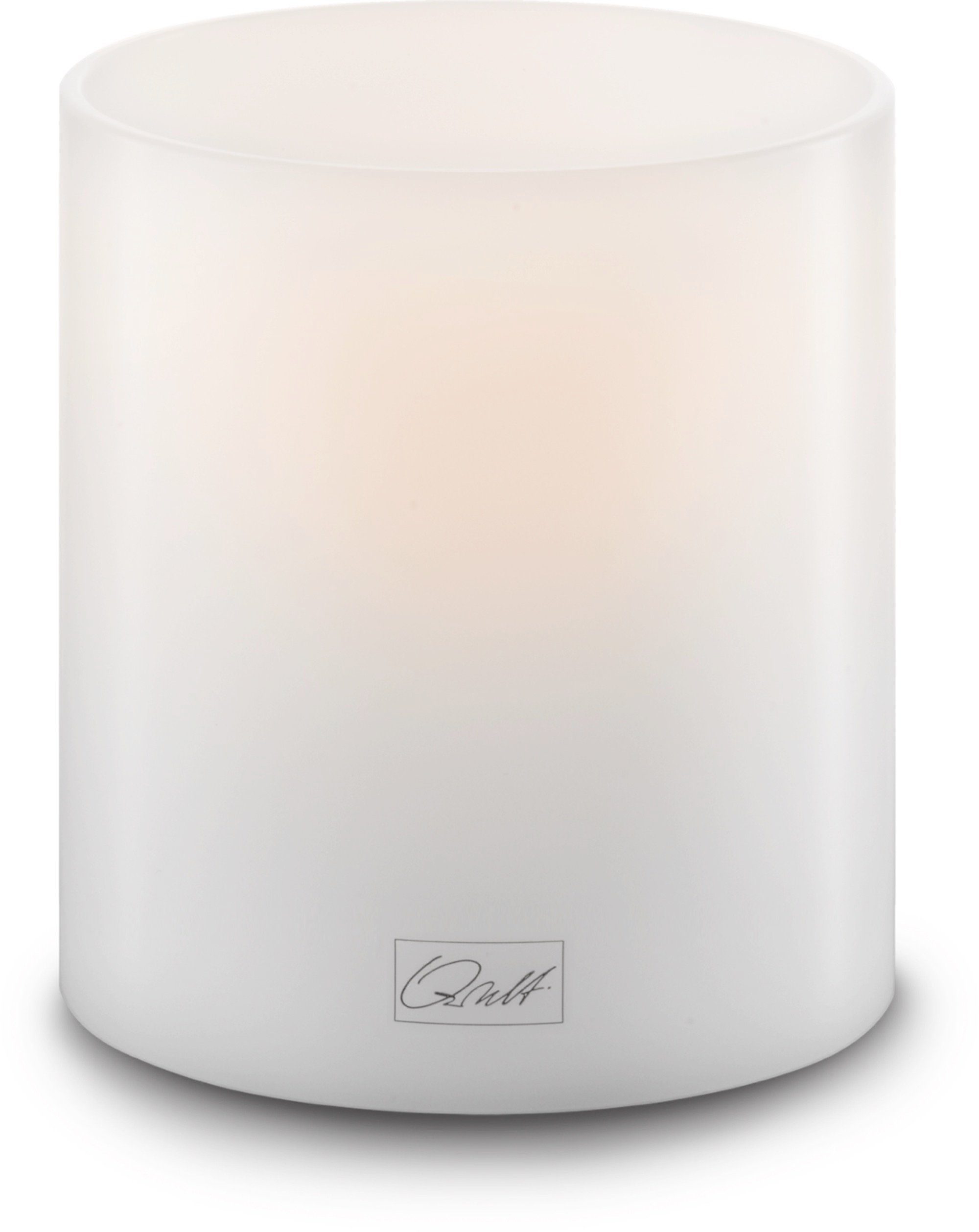 Teelichthalter Qult Farluce Inside - Durchm, 8 cm Teelichthalter in Kerzenform Dauerkerze Windlicht Kunststoffkerze in Kerzenoptik Teelichtkerze mit Teelichteinsatz inkl, Nightlight-Teelicht