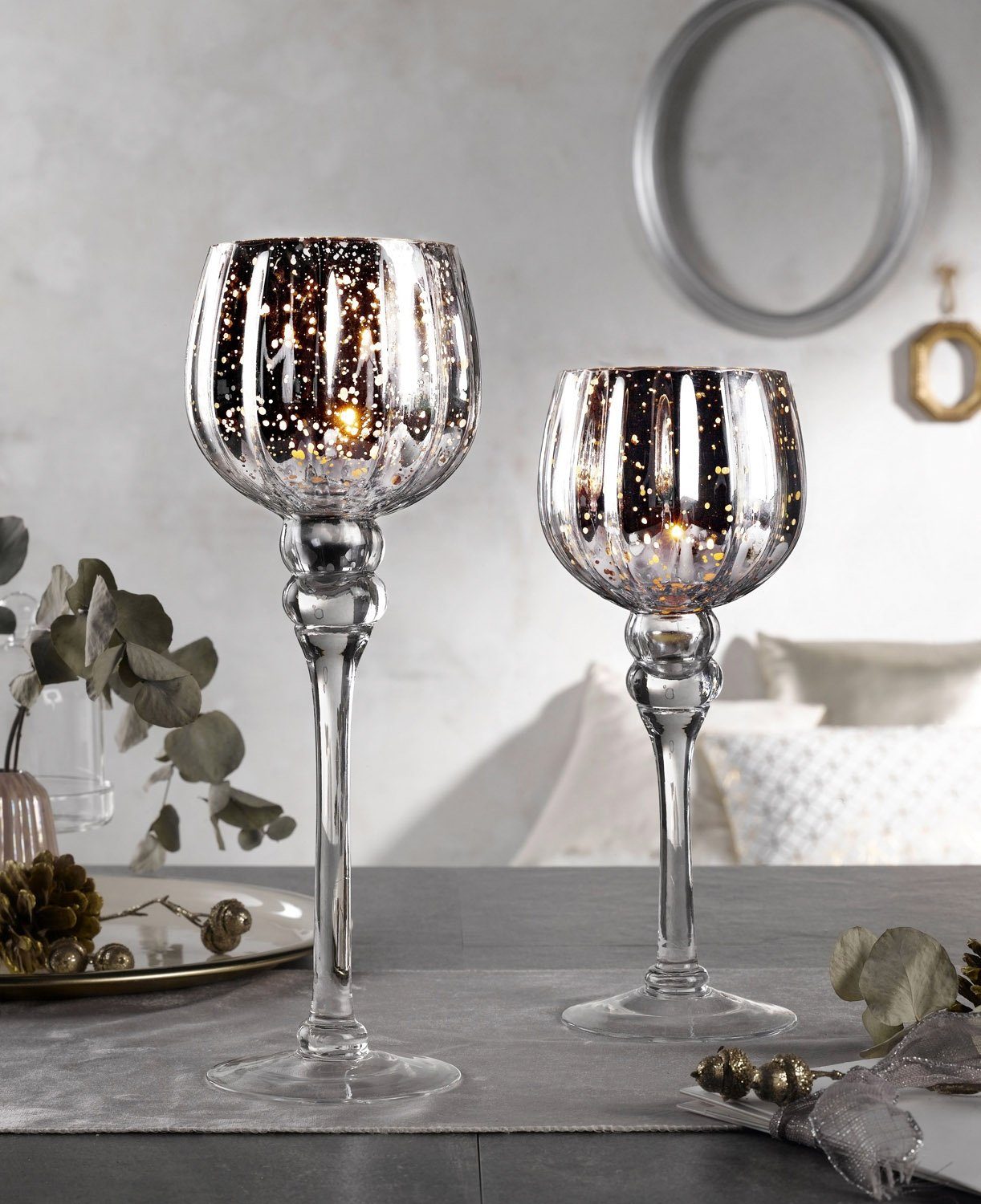 casa NOVA Windlicht Windlicht EMASA, Transparent, Ø 12 cm günstig online kaufen