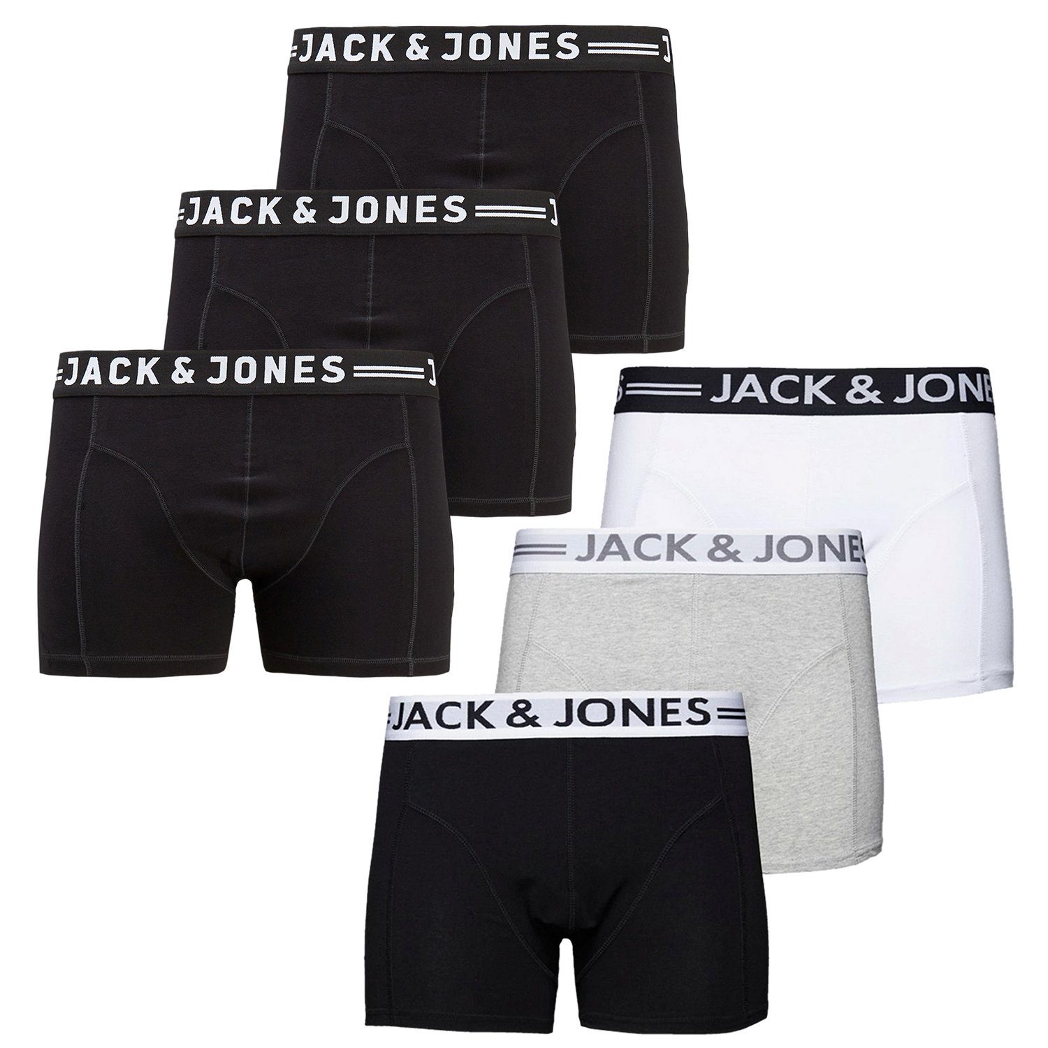 Jack & Jones Boxershorts SENSE 6er Pack (6-St) mit Logo Webbund günstig online kaufen