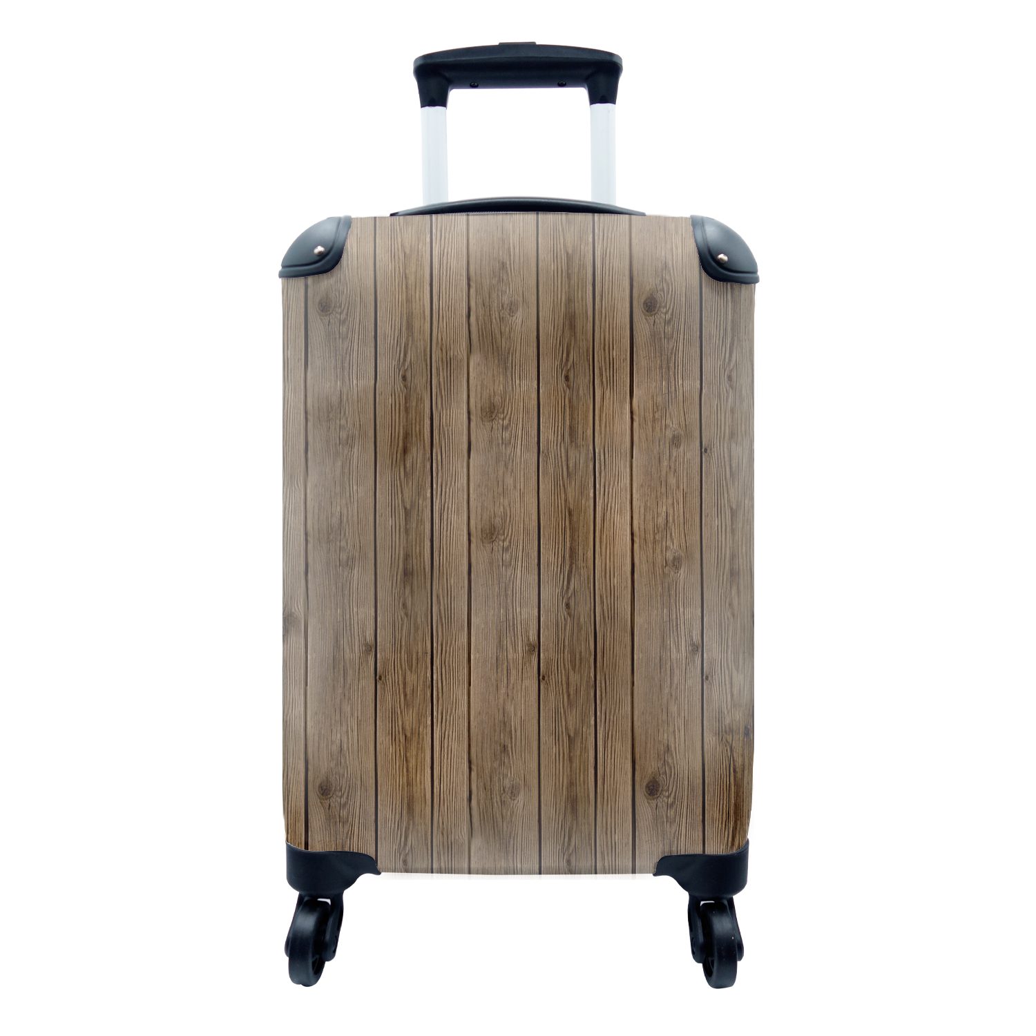 MuchoWow Handgepäckkoffer Holz - Natur - Muster, 4 Rollen, Reisetasche mit rollen, Handgepäck für Ferien, Trolley, Reisekoffer