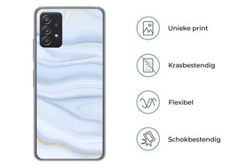 MuchoWow Handyhülle Marmor - Welle - Blau - Muster - Marmoroptik - Pastell, Handyhülle Telefonhülle Samsung Galaxy A33