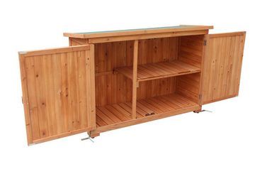 MCombo Gerätehaus MCombo Gartenschrank Geräteschuppen Werkzeugschrank 1280, Outdoor-Schrank Gartenbox, Holz, 50 X 128 X 88 cm