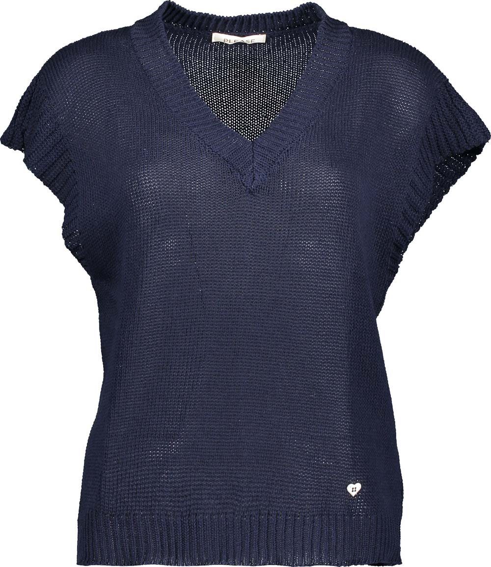 M Sucro PLEASE Strickpullover V-Ausschnitt 1680 mit 49778212 Blu