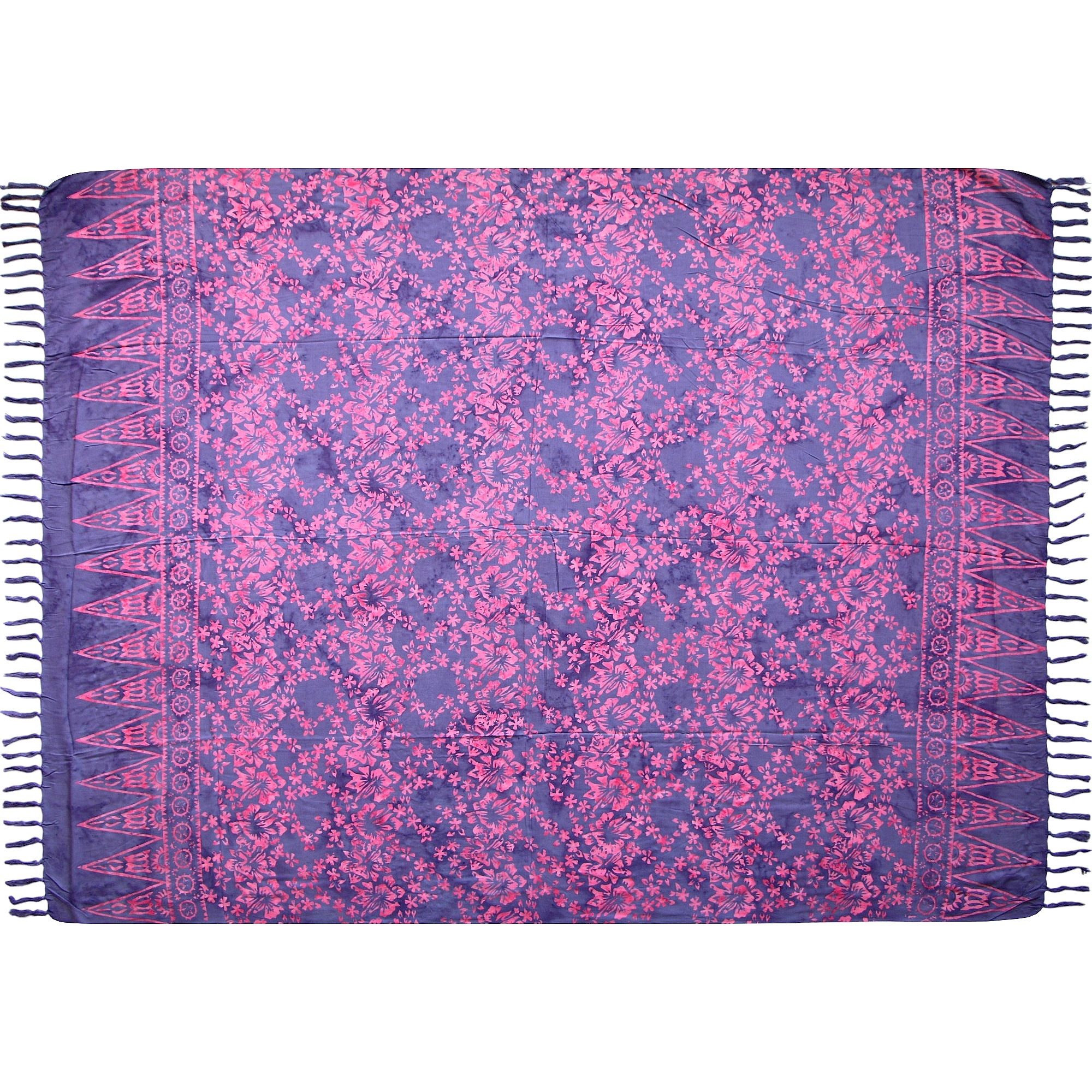 Wogeka Sarong blickdichter Sarong rosa pink als Strandtuch Strandkleid Wickelrock