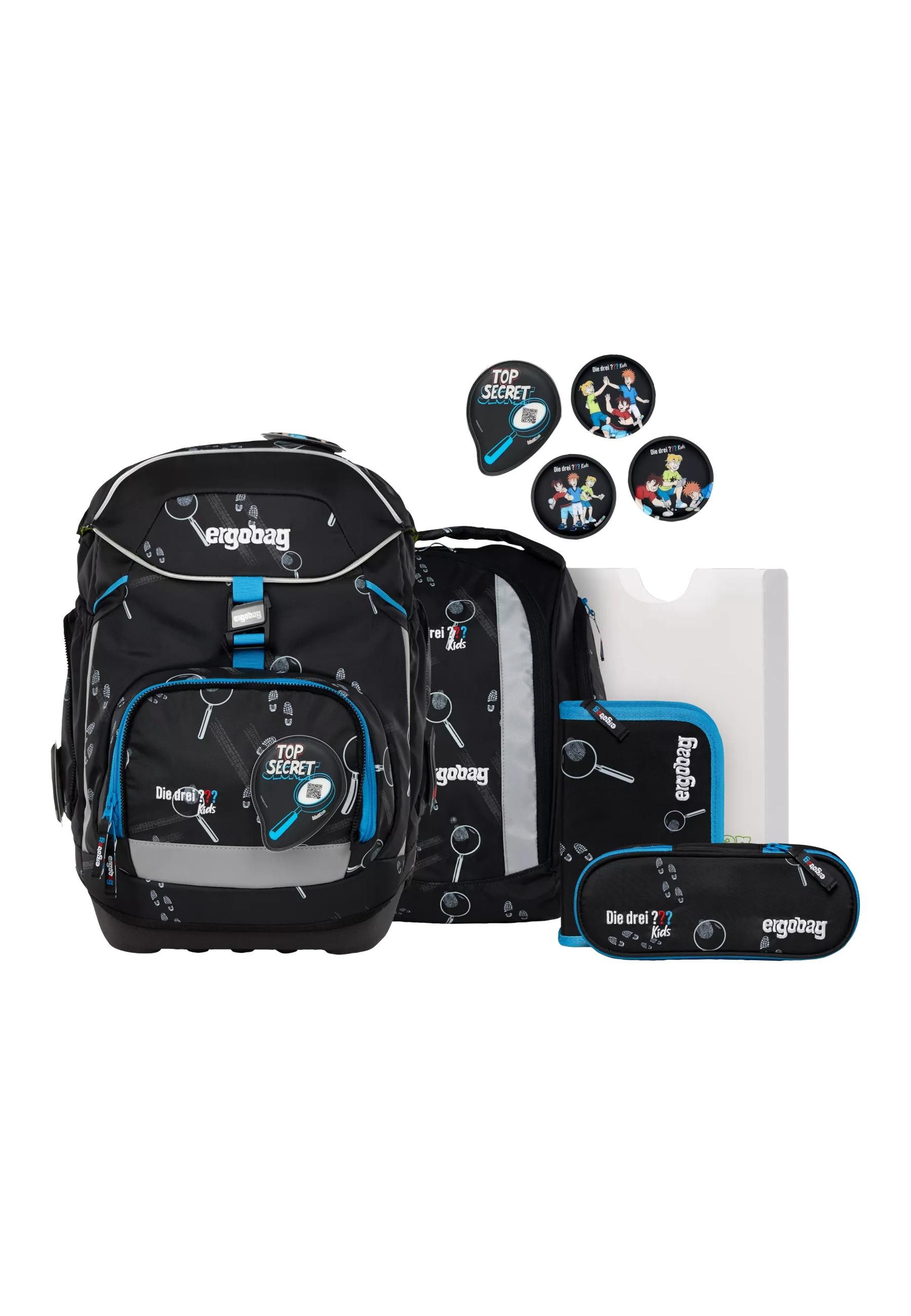 ergobag Schulranzen pack Set (6-tlg., 6-teiliges Set), größenverstellbares Rückensystem