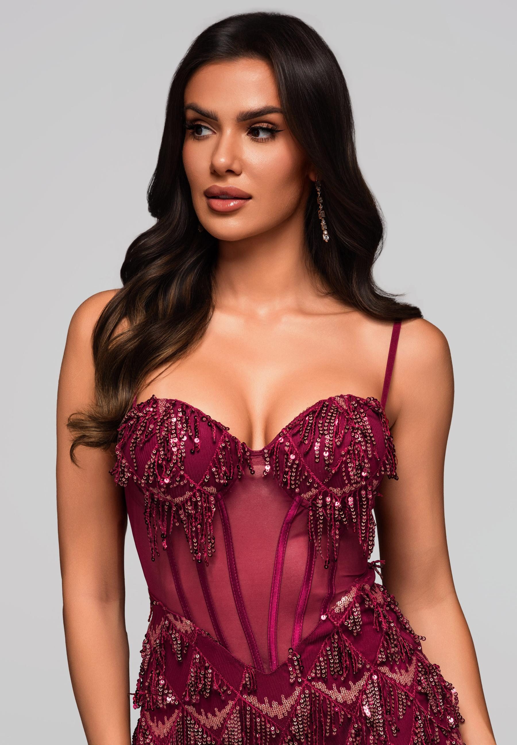 OMBRE Abendkleid Glanzvolles Abendkleid mit Pailletten günstig online kaufen