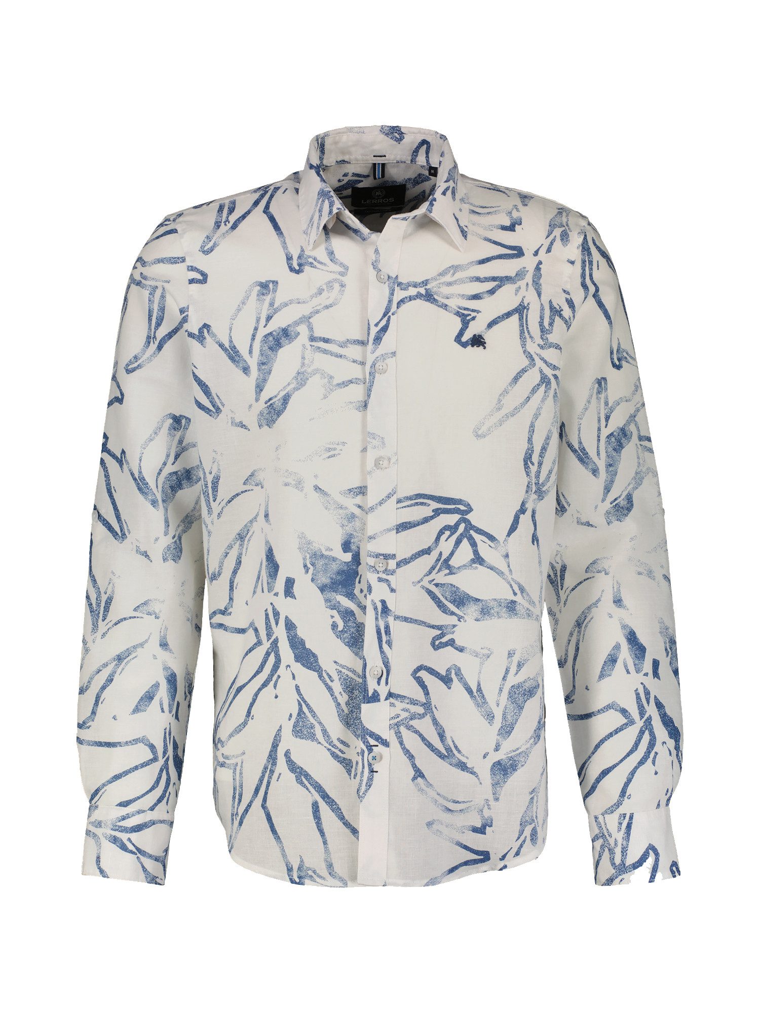 Langarmhemd LERROS Herren Langarmhemd mit sommerlichem Alloverprint