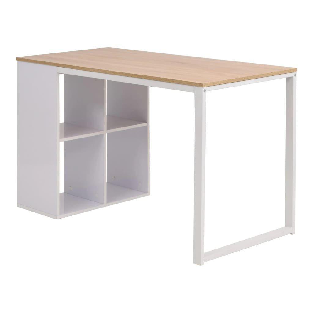 furnicato Schreibtisch 120×60×75 cm Eichenbraun und Weiß