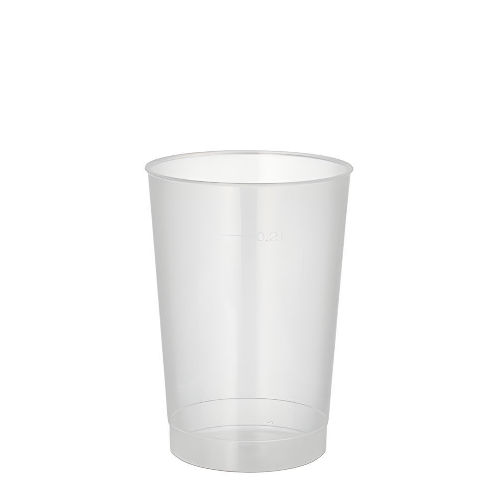 PAPSTAR Mehrwegbecher Mehrweg-Trinkbecher PP 0,2 l Ø 6,8 cm, 9,8 cm transluzent 240 Stk, PP