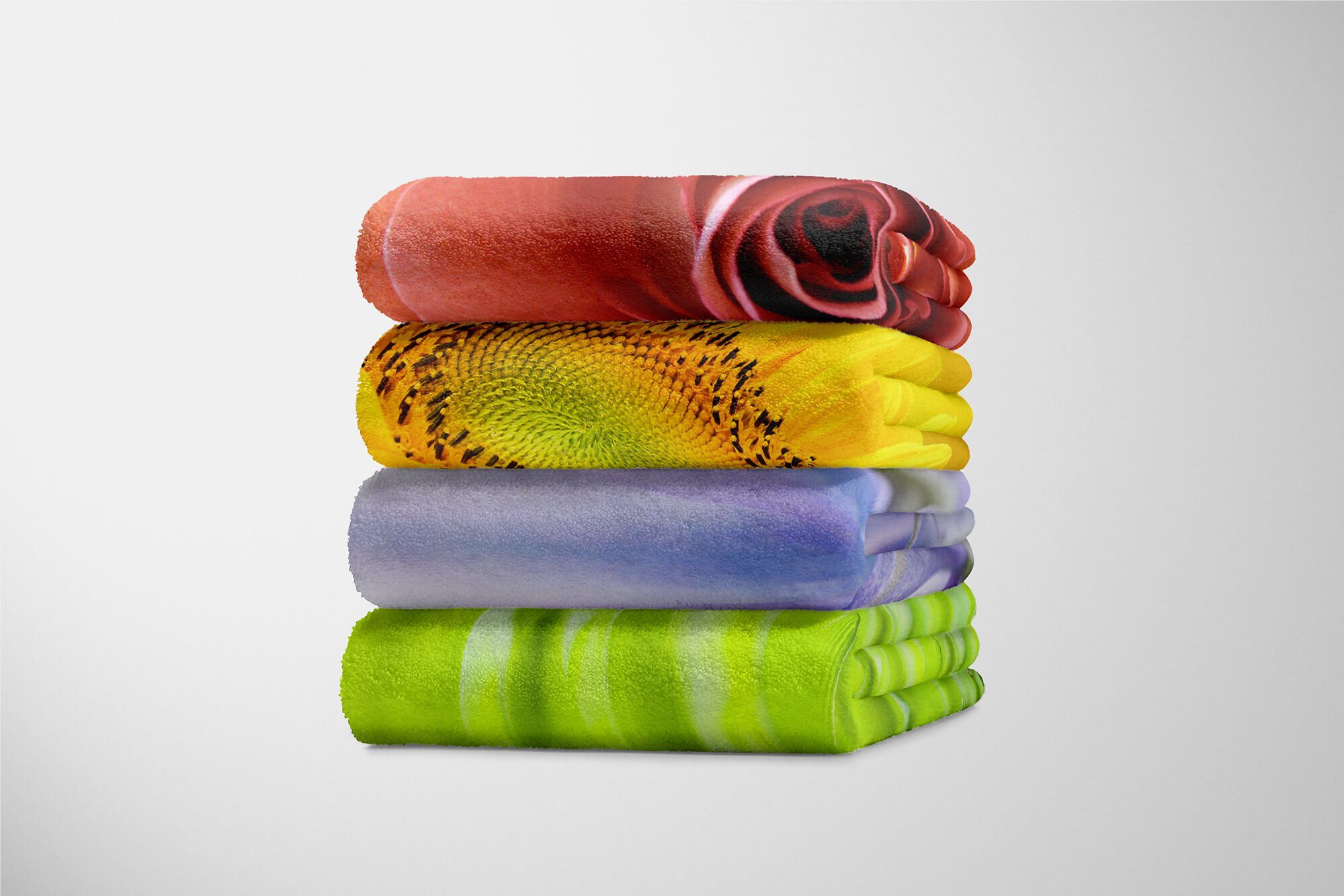 Kuns, Art Handtücher Saunatuch Baumwolle-Polyester-Mix Blumen Fotomotiv Handtuch Handtuch Kuscheldecke (1-St), Blüten Sinus Strandhandtuch mit
