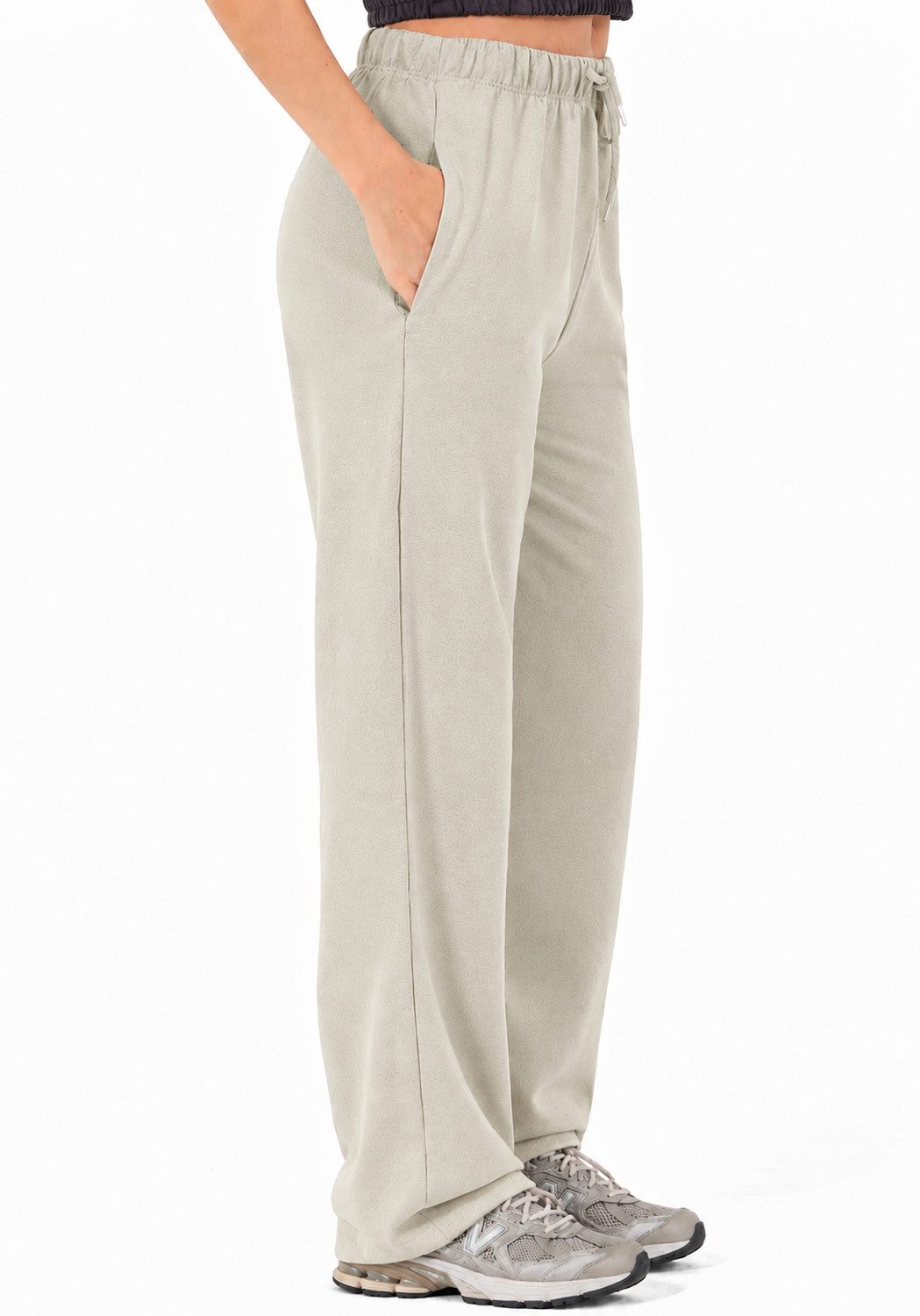 R-CAMP Sweathose Jogginghose Damen Weites Bein Hosen (Packung, 1-tlg., Joggingose für Damen) Weite Sweathose aus Baumwolle Bequeme Freizeithose