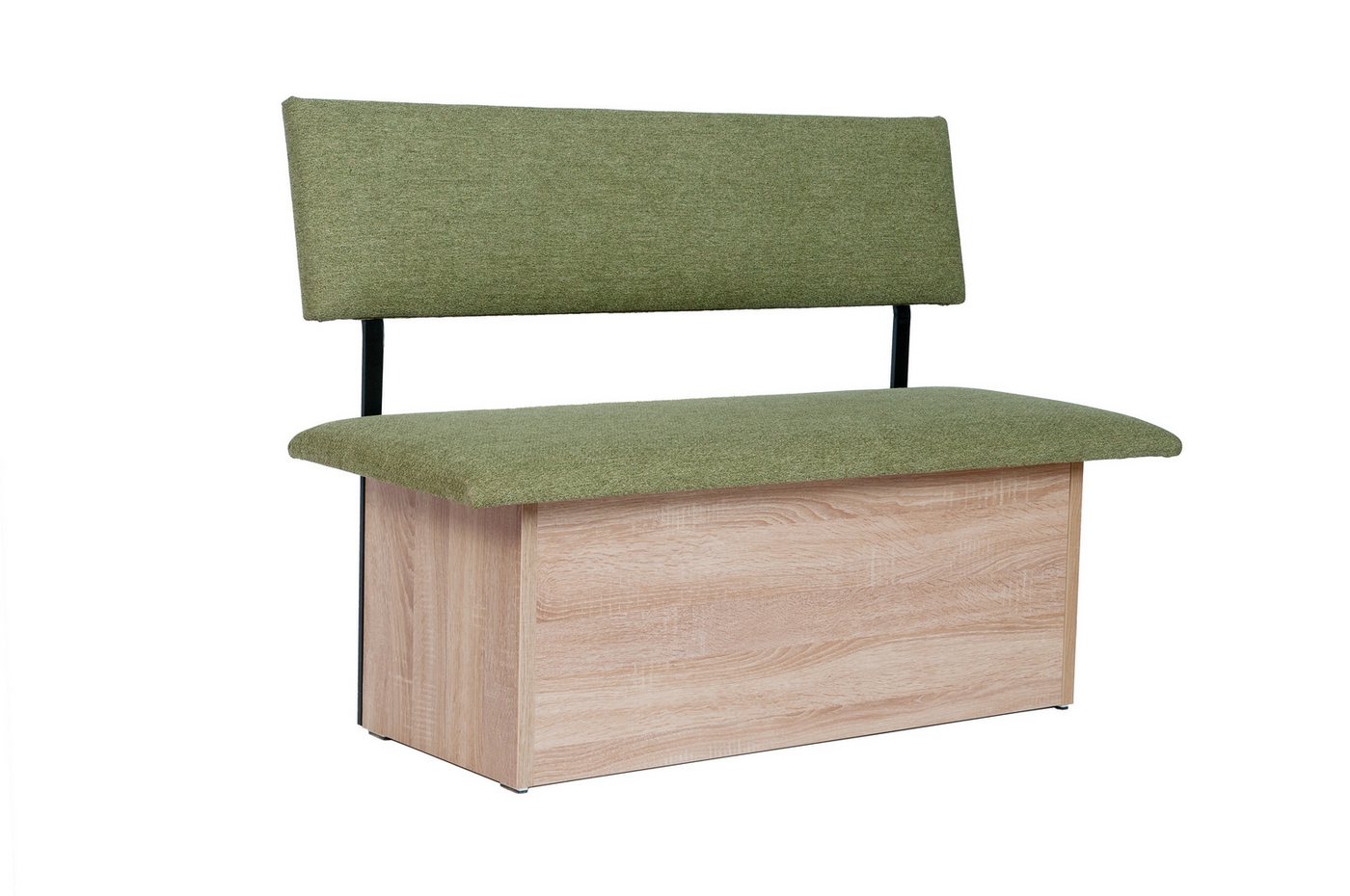 kundler home Sitzbank mit Truhe, Sitz und Lehne gepolstert, L125cm, Eiche Premiumdekor