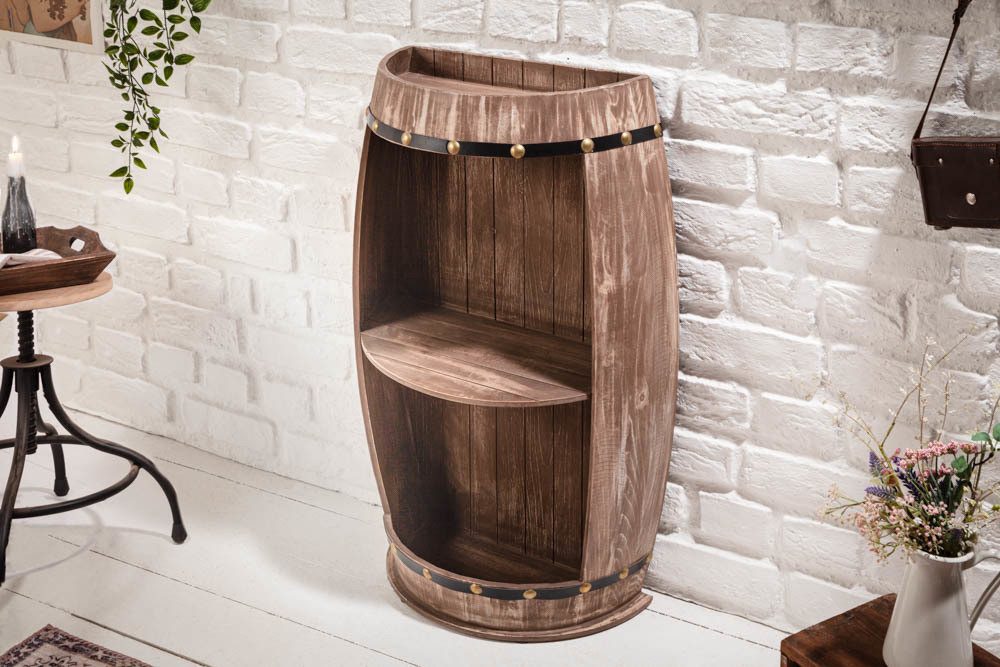 riess-ambiente Weinregal BODEGA 79cm natur, Einzelartikel 1-tlg., Holz · Flaschenregal · Shabby Chic · Weinfass · Pinie – Bild 4 von 5