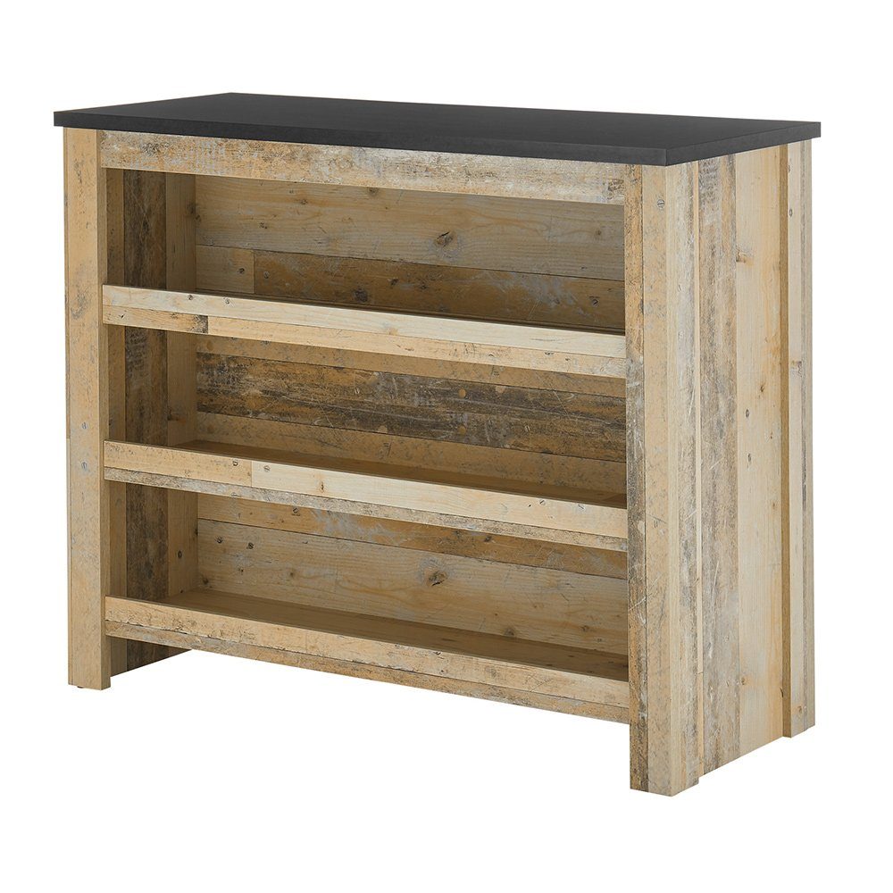 Lomadox Küchentisch SHELTON-61, Theke in Old Style hell mit anthrazit Küche Küchenmöbel 130cm breit