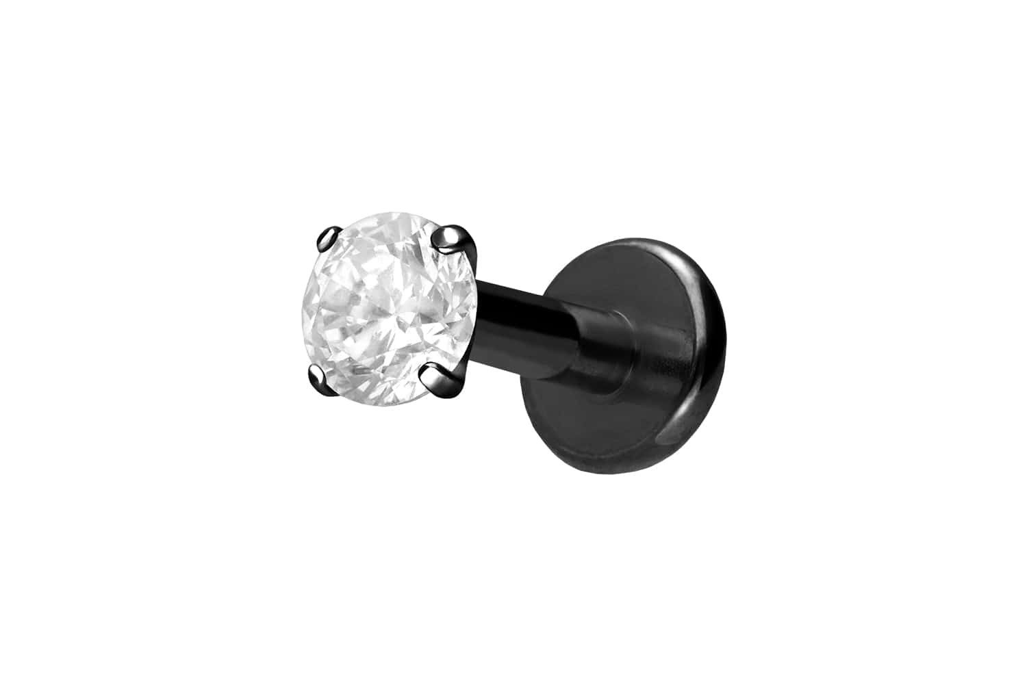 PIERCINGLINE Piercing-Set Titan Labret mit Innengewinde EINGEFASSTER KRISTALL (Labrets, 1-tlg)