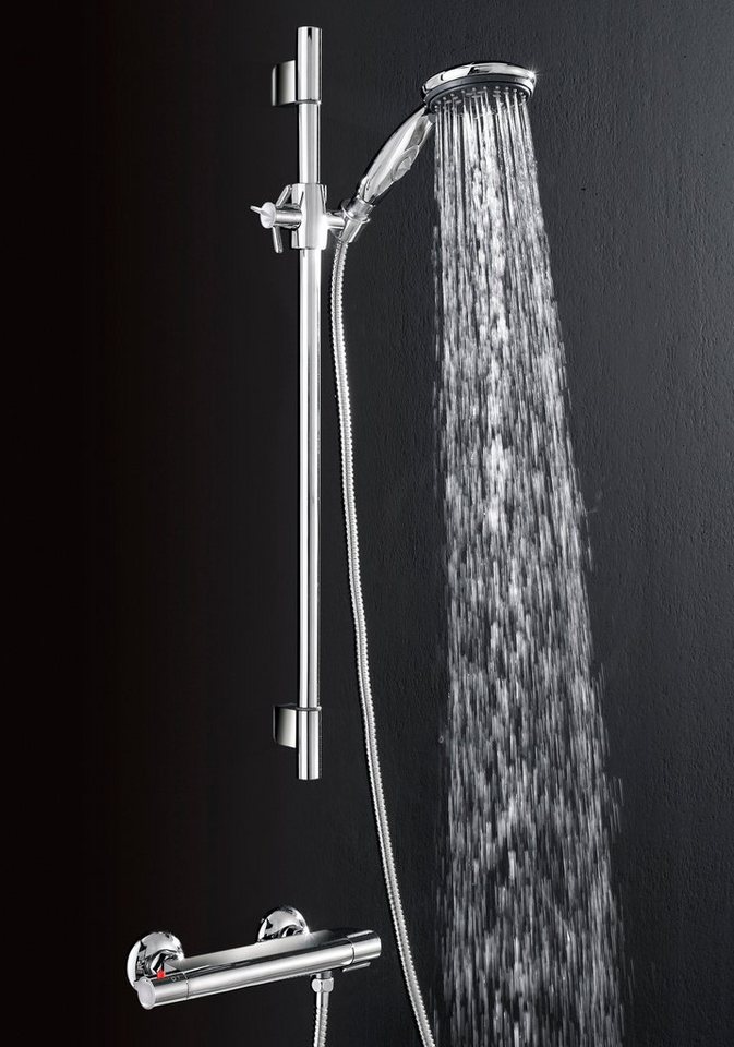 Schütte Duschsystem »MADURA FRESH«, Höhe 101 cm, 3 Strahlart(en), Überkopfbrausset Duschsystem Duschsäule Brauseset, Regendusche mit Thermostat…