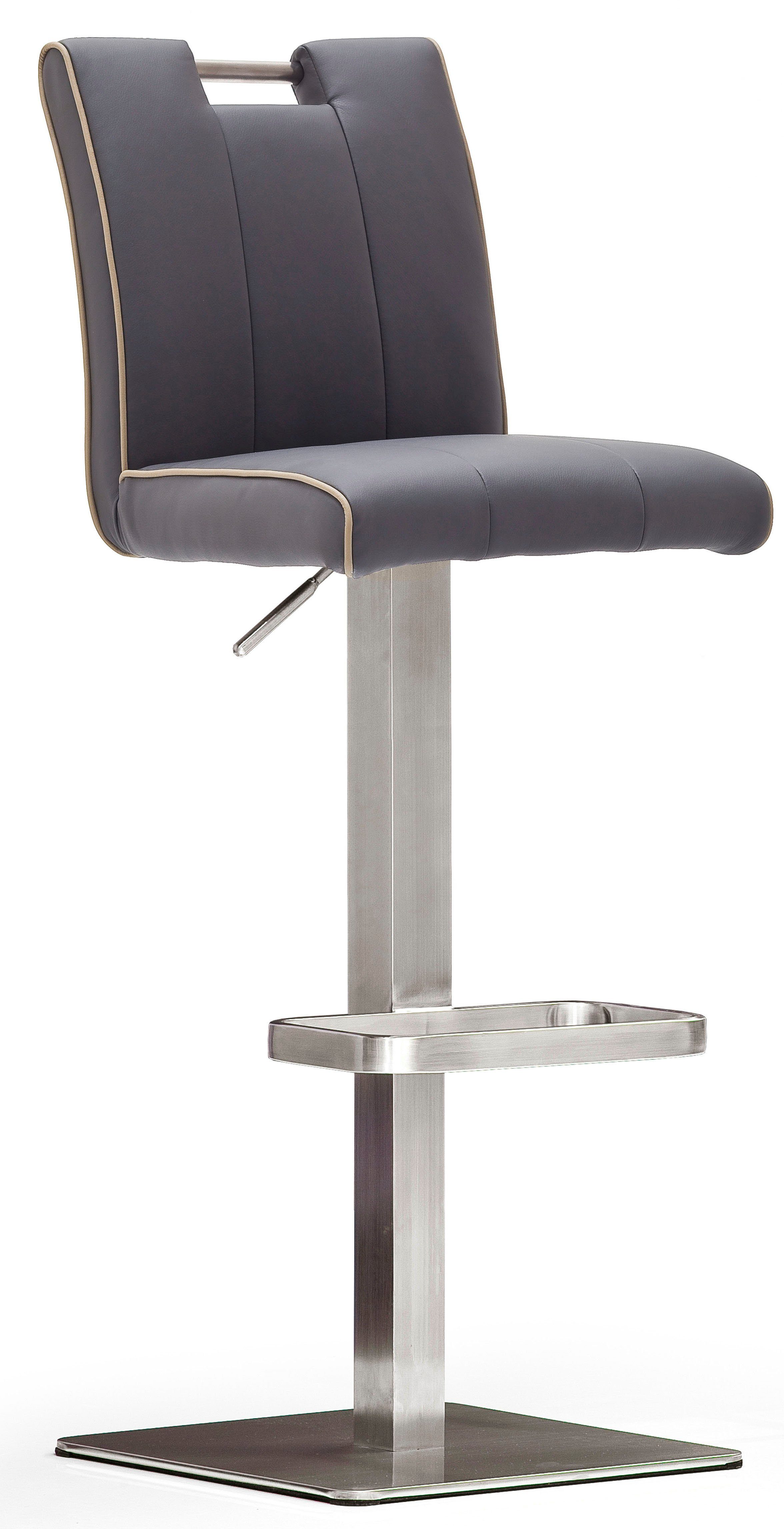 MCA furniture Bistrostuhl BARBECOOL Barhocker Bistrostuhl Tresenhocker, mit Rückenlehne, Bodenplatte eckig, 180° drehbar, Sitzhöhe von 55-80cm