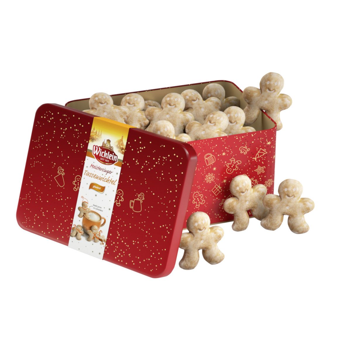 Wicklein Kekse, Wicklein Meistersinger Tassenwichtel Lebkuchen Dose eckig 400g