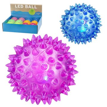 CEPEWA Massageball LED Massageball 12er Set 6 Farben Ø5,5cm Gummi blinkender Noppenball