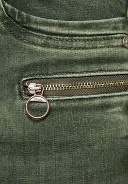 Cecil Slim-fit-Jeans Cecil Farbige Slim Fit Jeans in True Khaki (1-tlg) Zipper