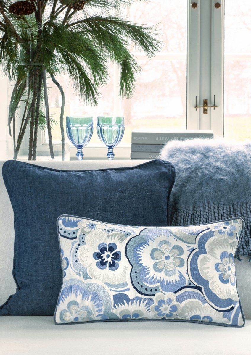 Greengate Tischläufer Leinen Tischläufer marineblau 45x140cm