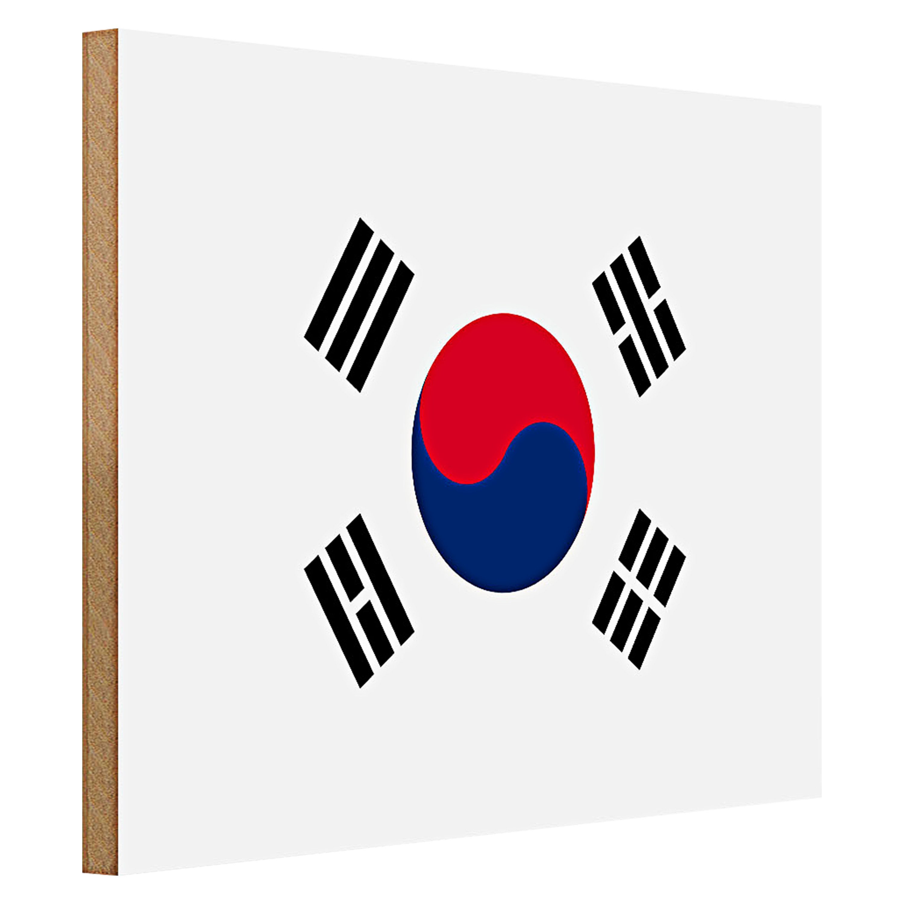 Roomando Holzbild Flagge Südkorea 40x30cm Flag of South Korea