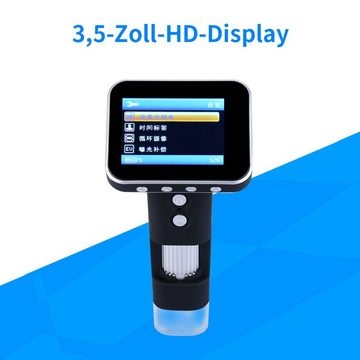 yozhiqu 3,5-Zoll-Bildschirm 200W High-Definition-Digitalmikroskop Digitalmikroskop (tragbare Handlupe mit Metallbügel und LCD-Bildschirm)
